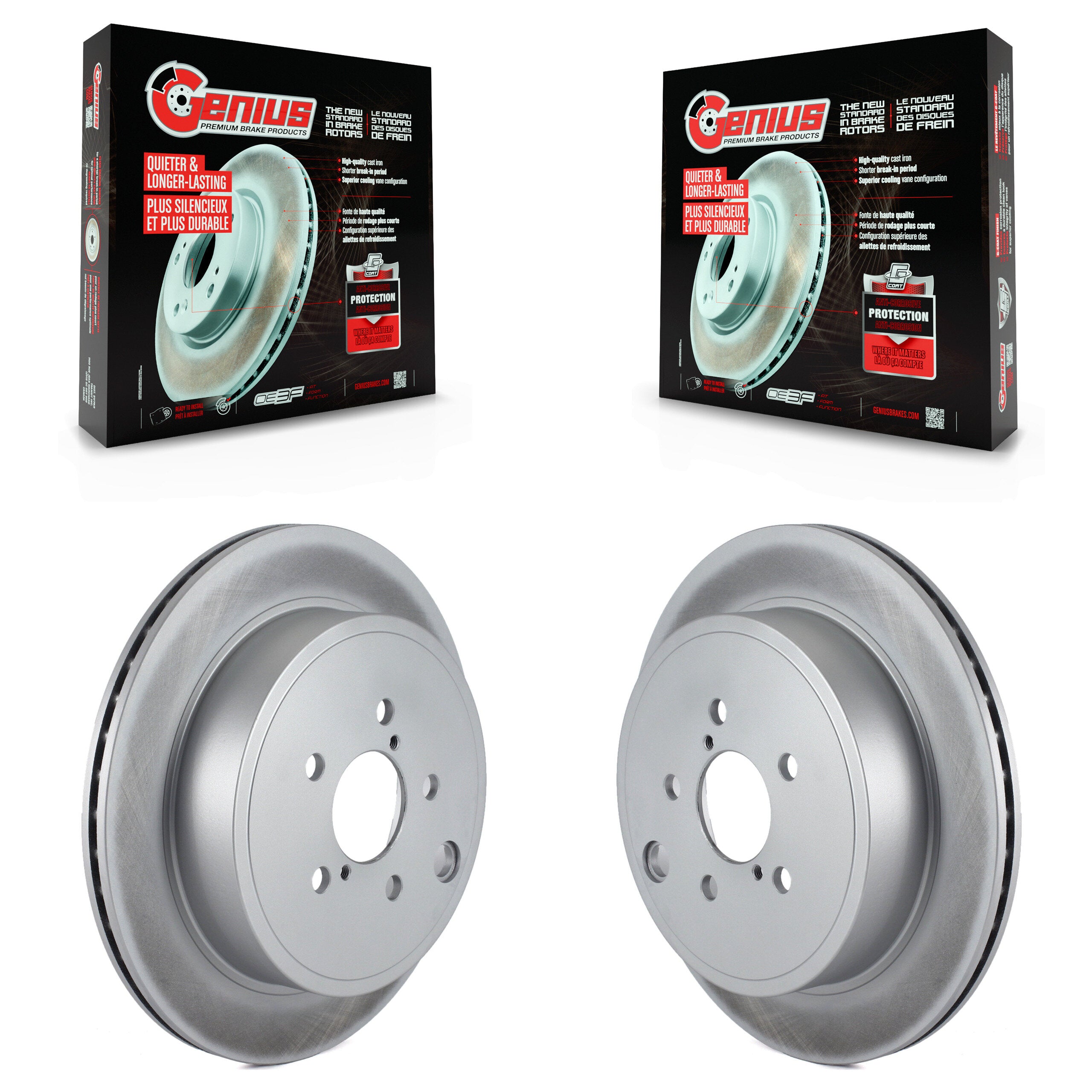 Genius KG-100628 Disc Brake Rotor for 2010-2024 Subaru BRZ, Toyota GR86 and More - Rear