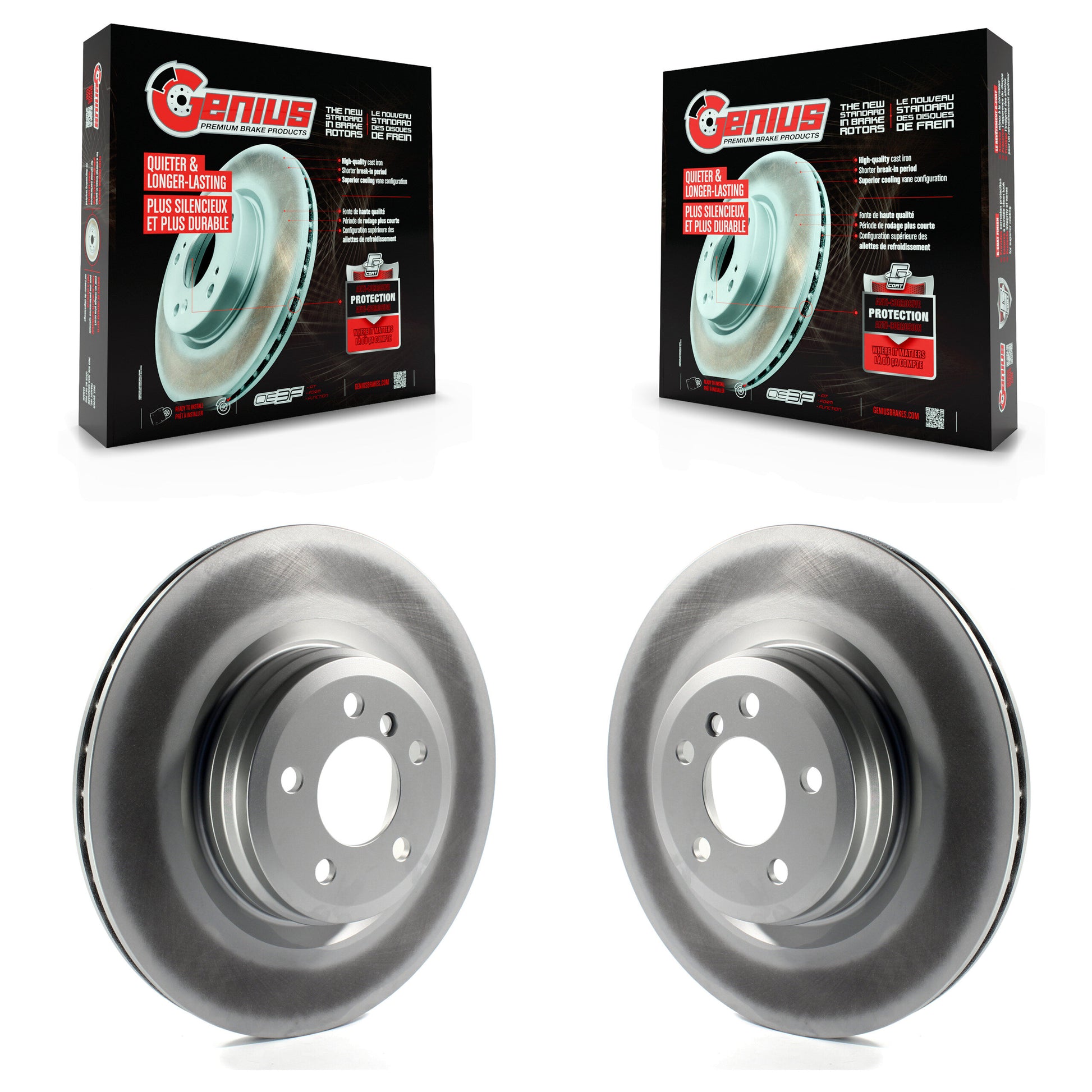 Genius KG-100631 Disc Brake Rotor for 2009-2019 BMW Alpina B6 Gran Coupe, BMW Alpina B6 xDrive Gran Coupe and More - Rear