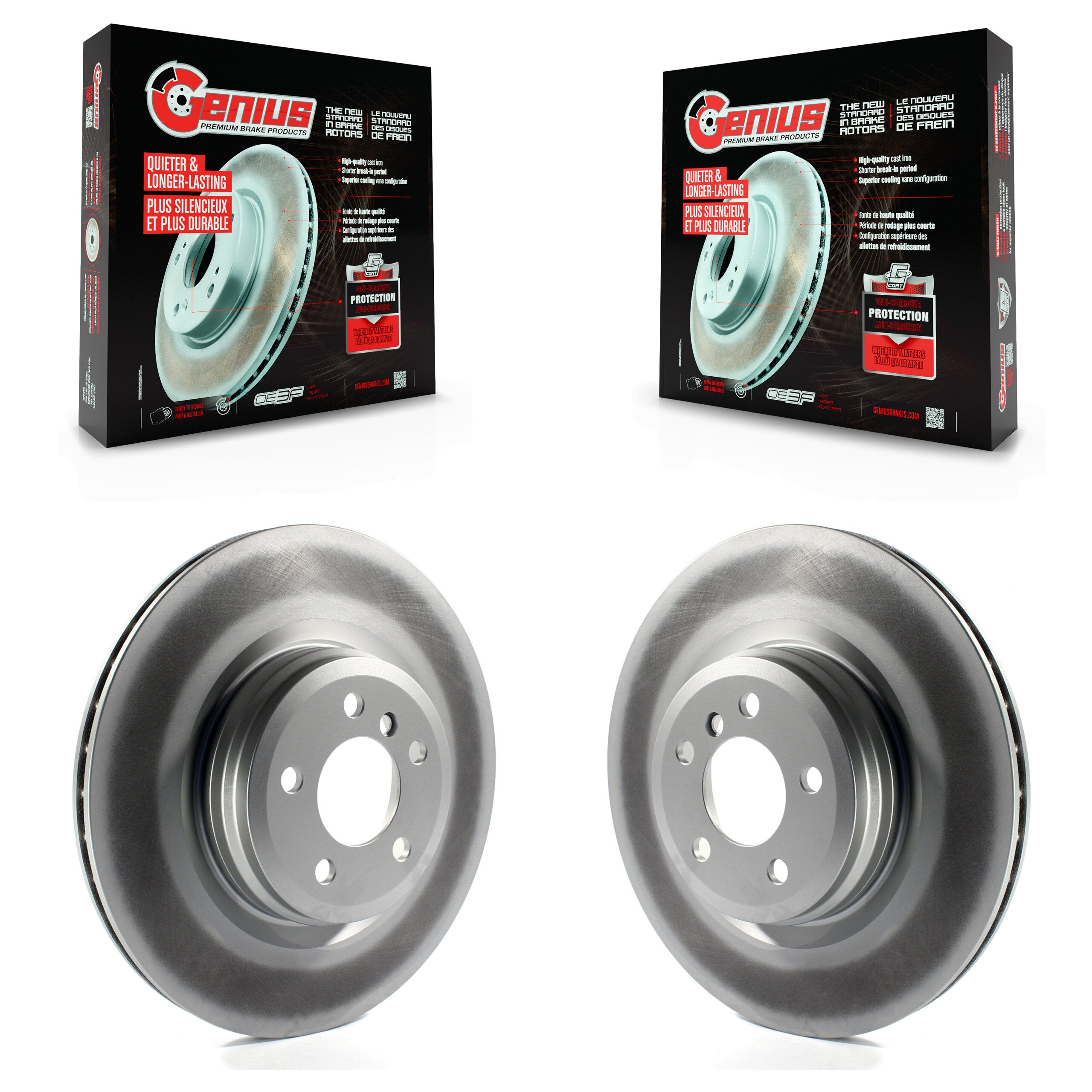 Genius KG-100631 Disc Brake Rotor for 2009-2019 BMW Alpina B6 Gran Coupe, BMW Alpina B6 xDrive Gran Coupe and More - Rear