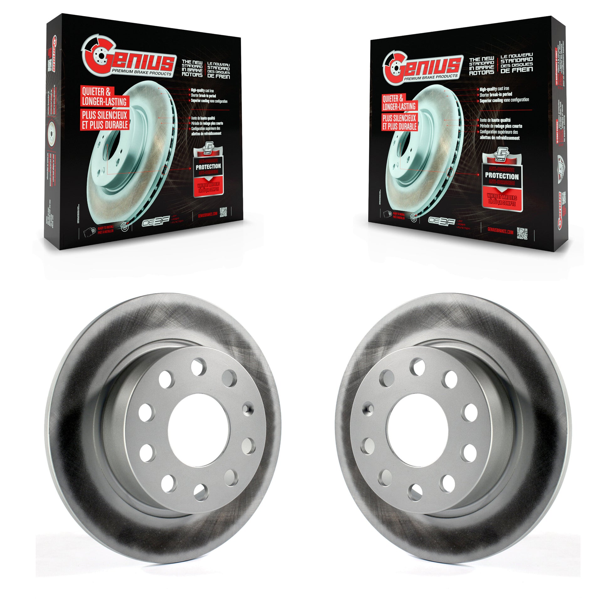 Genius KG-100635 Disc Brake Rotor for 2009-2019 Volkswagen Golf Alltrack, Volkswagen Jetta and More - Rear