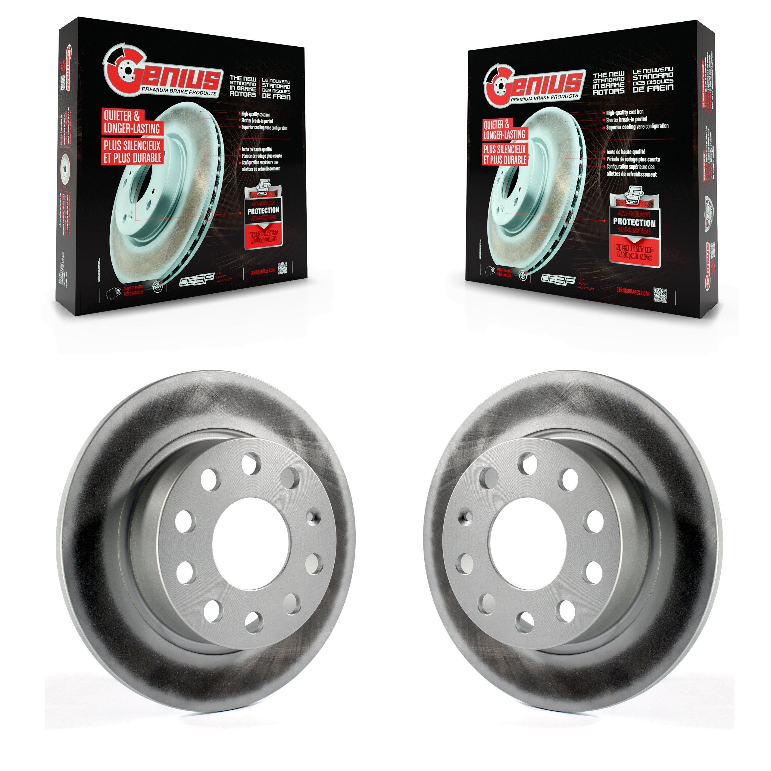 Genius KG-100635 Disc Brake Rotor for 2009-2019 Volkswagen Golf Alltrack, Volkswagen Jetta and More - Rear