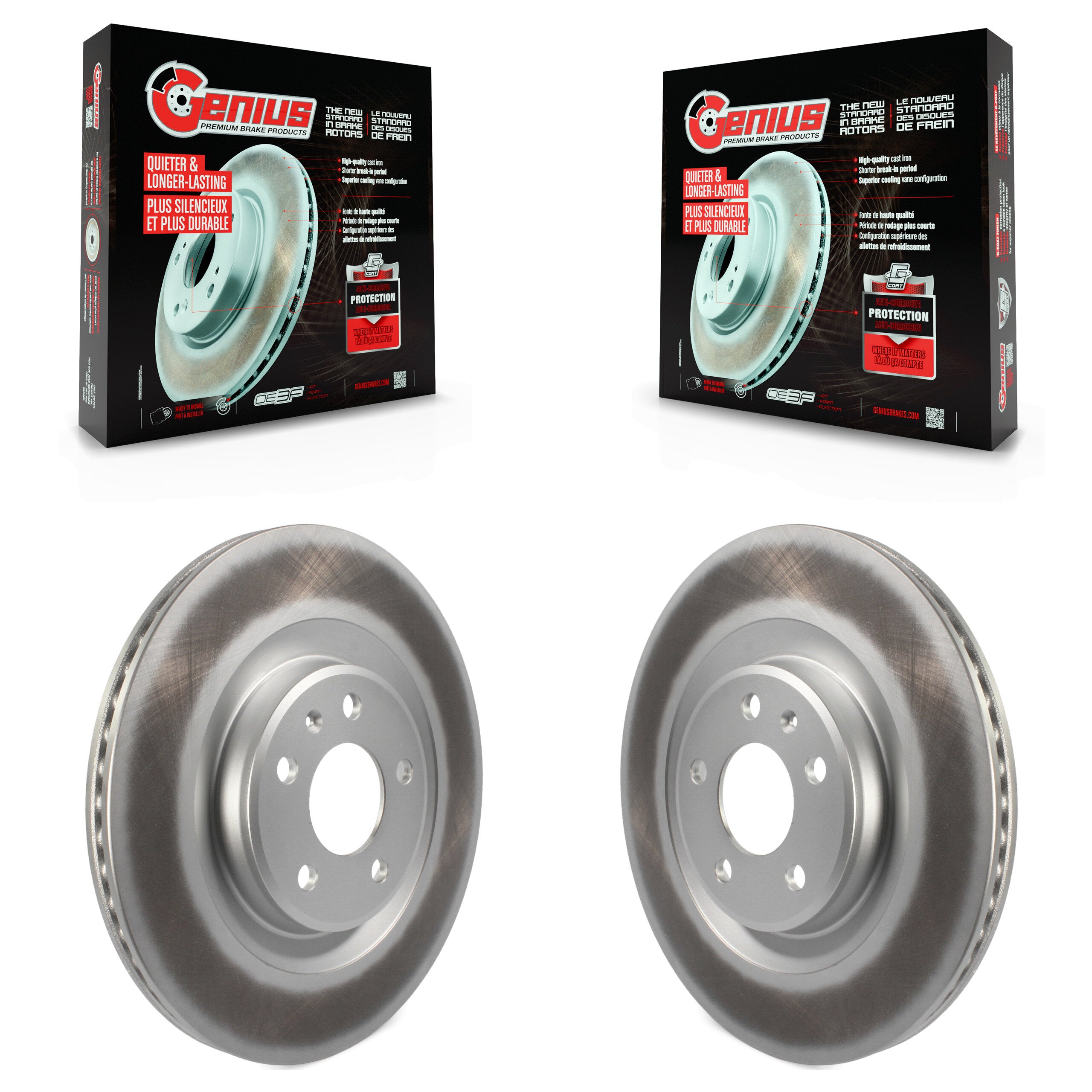 Genius KG-100636 Disc Brake Rotor for 2011-2025 Audi A4 Quattro, Audi A5 Sportback and More - Rear