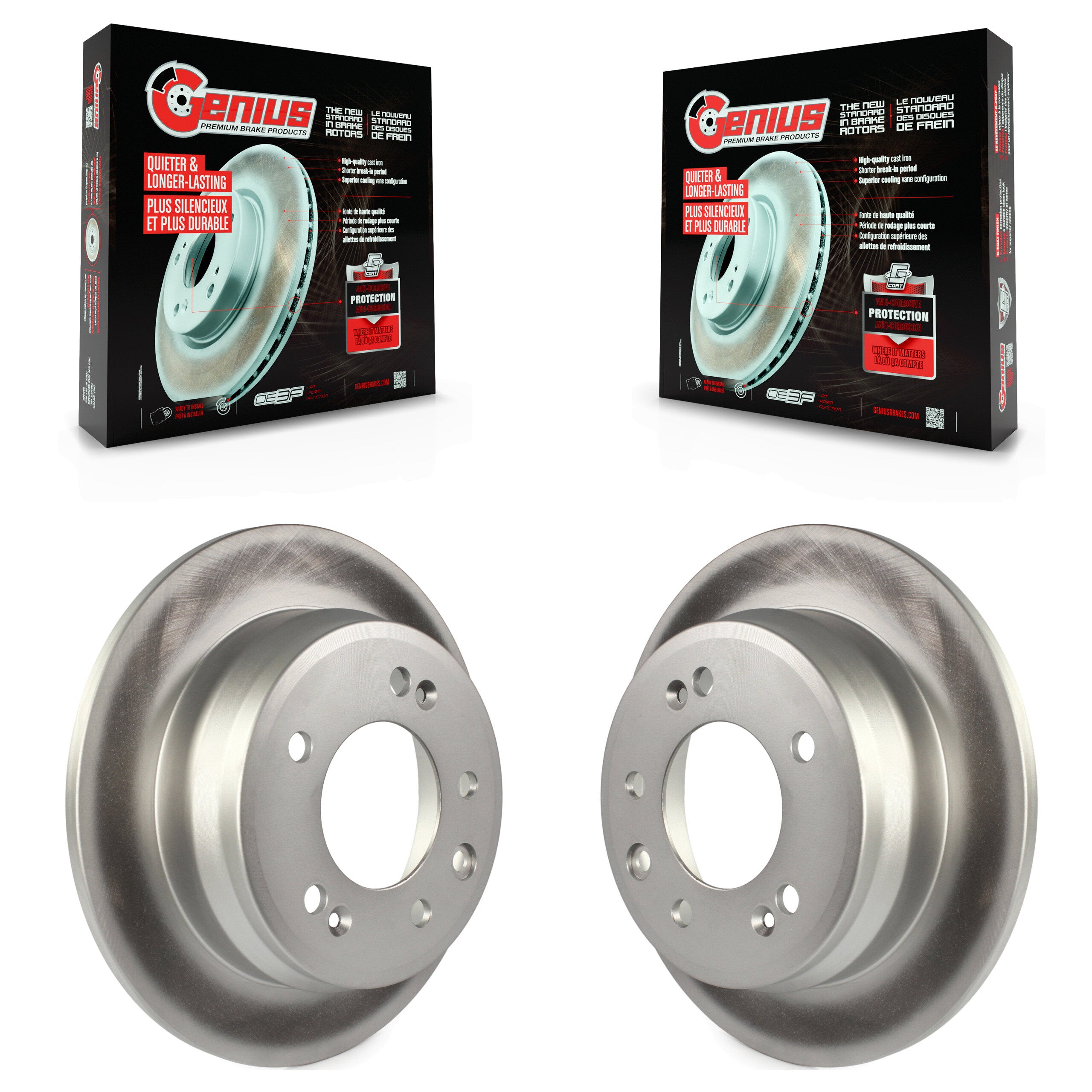 Genius KG-100637 Disc Brake Rotor for 2009-2016 Hyundai Elantra, Kia Sportage, Hyundai Tucson - Rear
