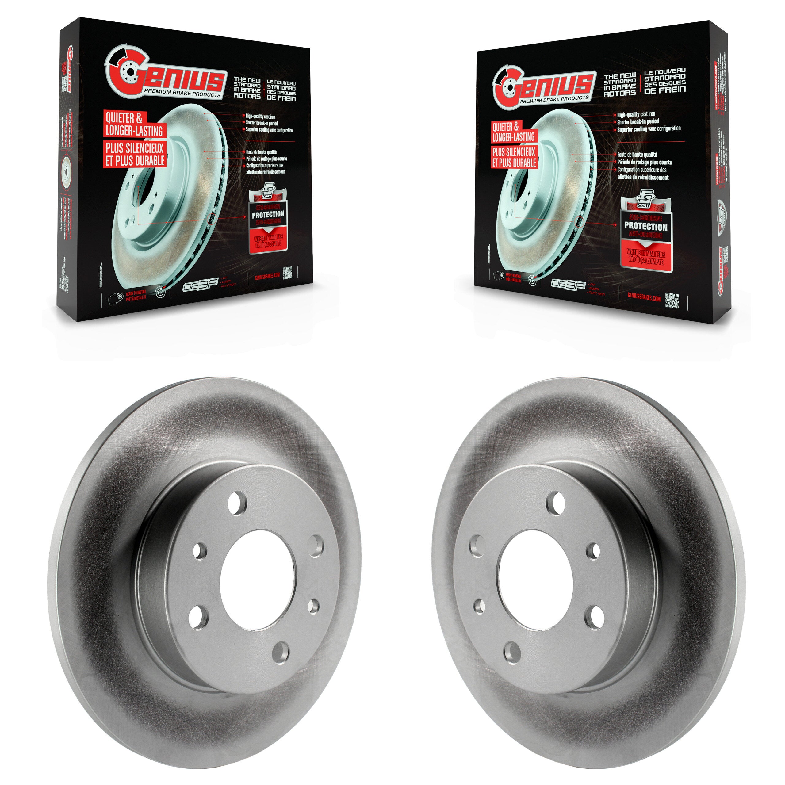Genius KG-100643 Disc Brake Rotor for 2012-2019 Fiat 500 - Rear