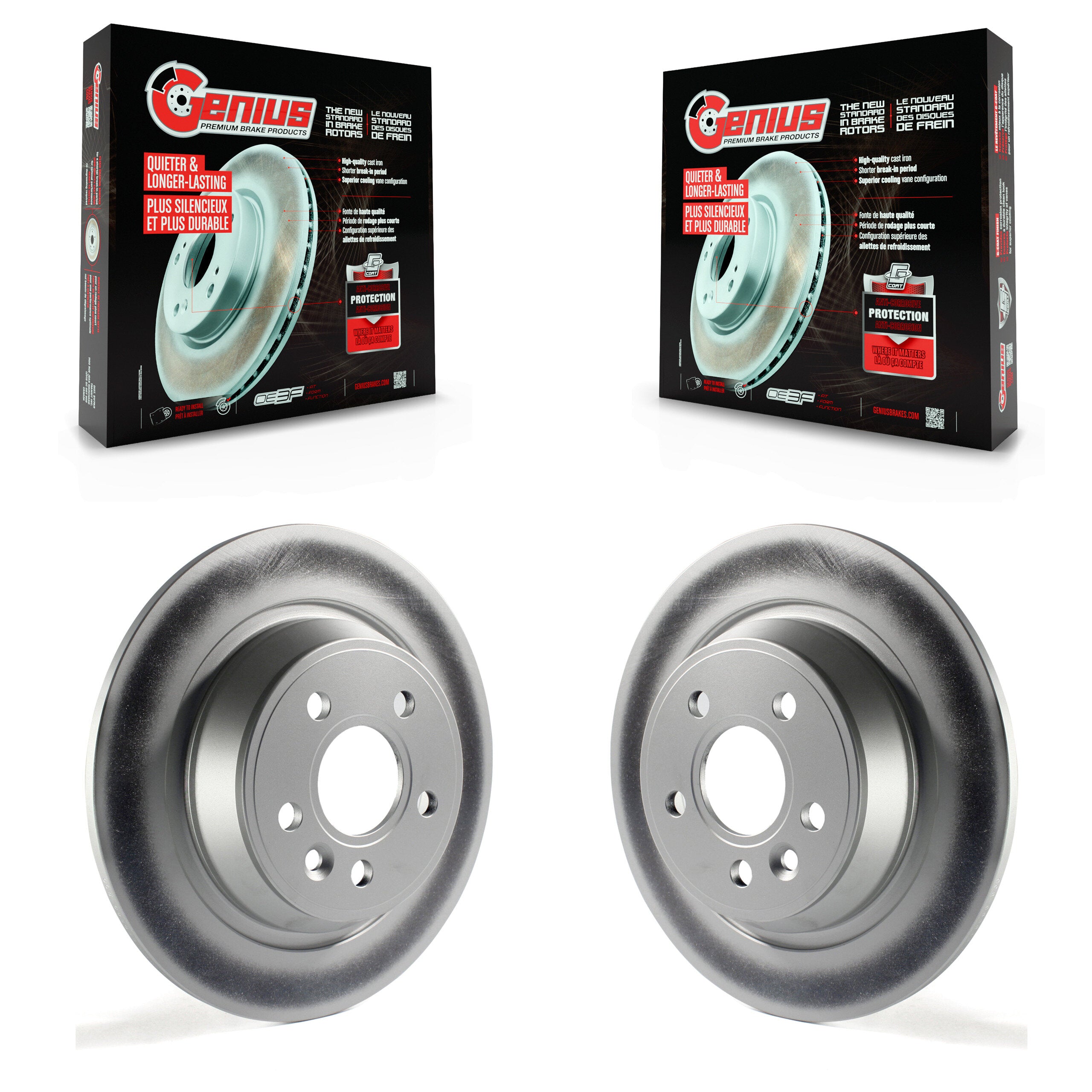 Genius KG-100645 Disc Brake Rotor for 2012-2015 Land Rover Range Rover Evoque - Rear