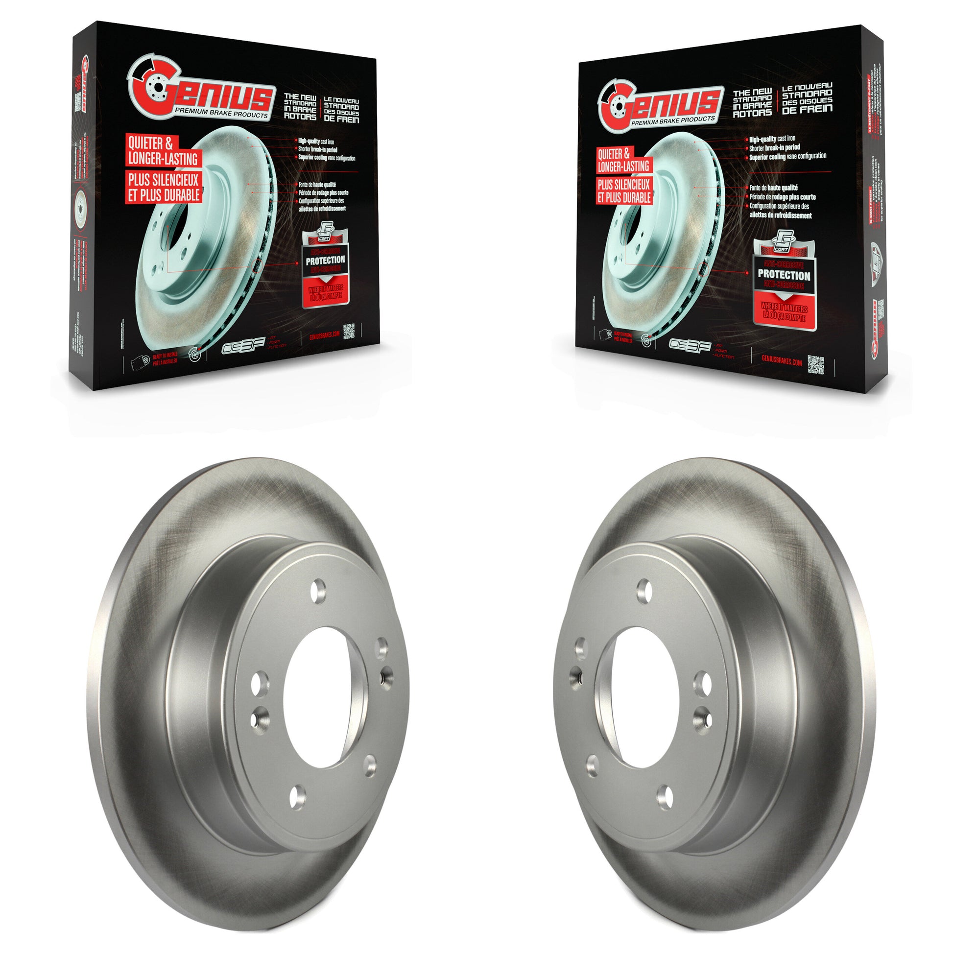 Genius KG-100646 Disc Brake Rotor for 2011-2024 Kia Soul, Hyundai Kona and More - Rear