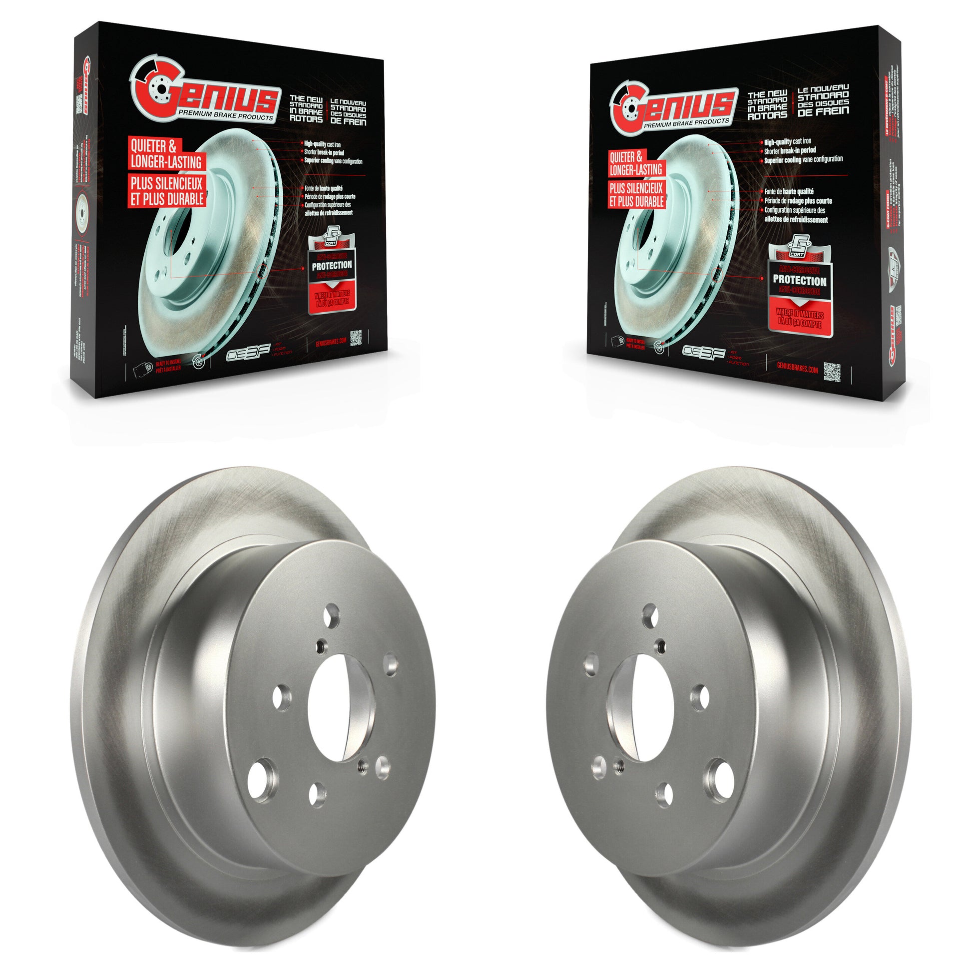Genius KG-100647 Disc Brake Rotor for 2012-2023 Subaru Crosstrek, Subaru Impreza and More - Rear