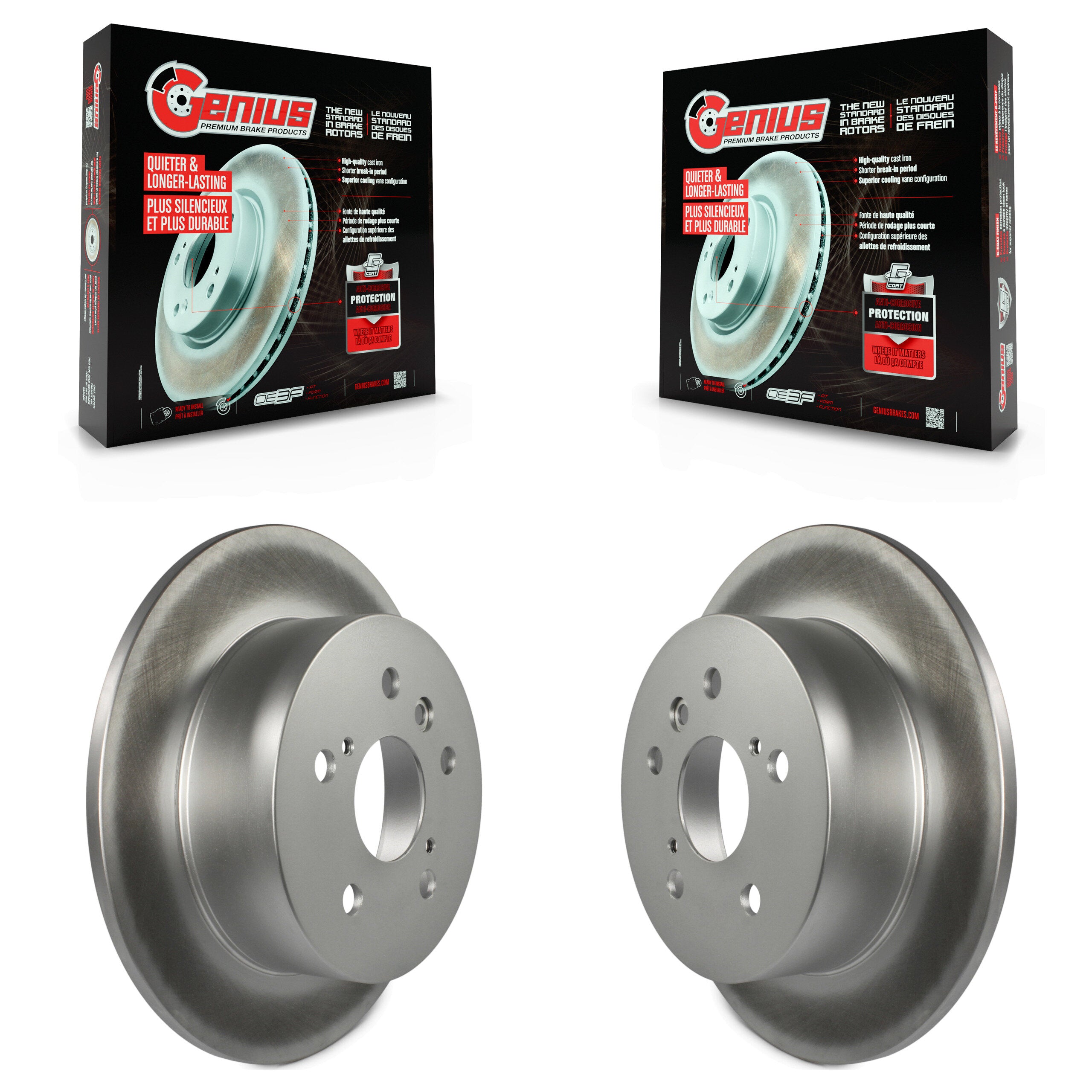 Genius KG-100648 Disc Brake Rotor for 2012-2018 Lexus ES300h, Lexus ES350 and More - Rear