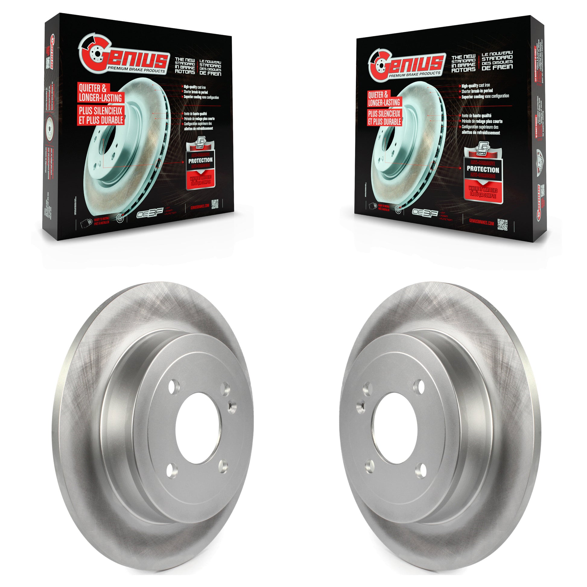 Genius KG-100650 Disc Brake Rotor for 2011-2023 Kia Rio, Hyundai Accent - Rear