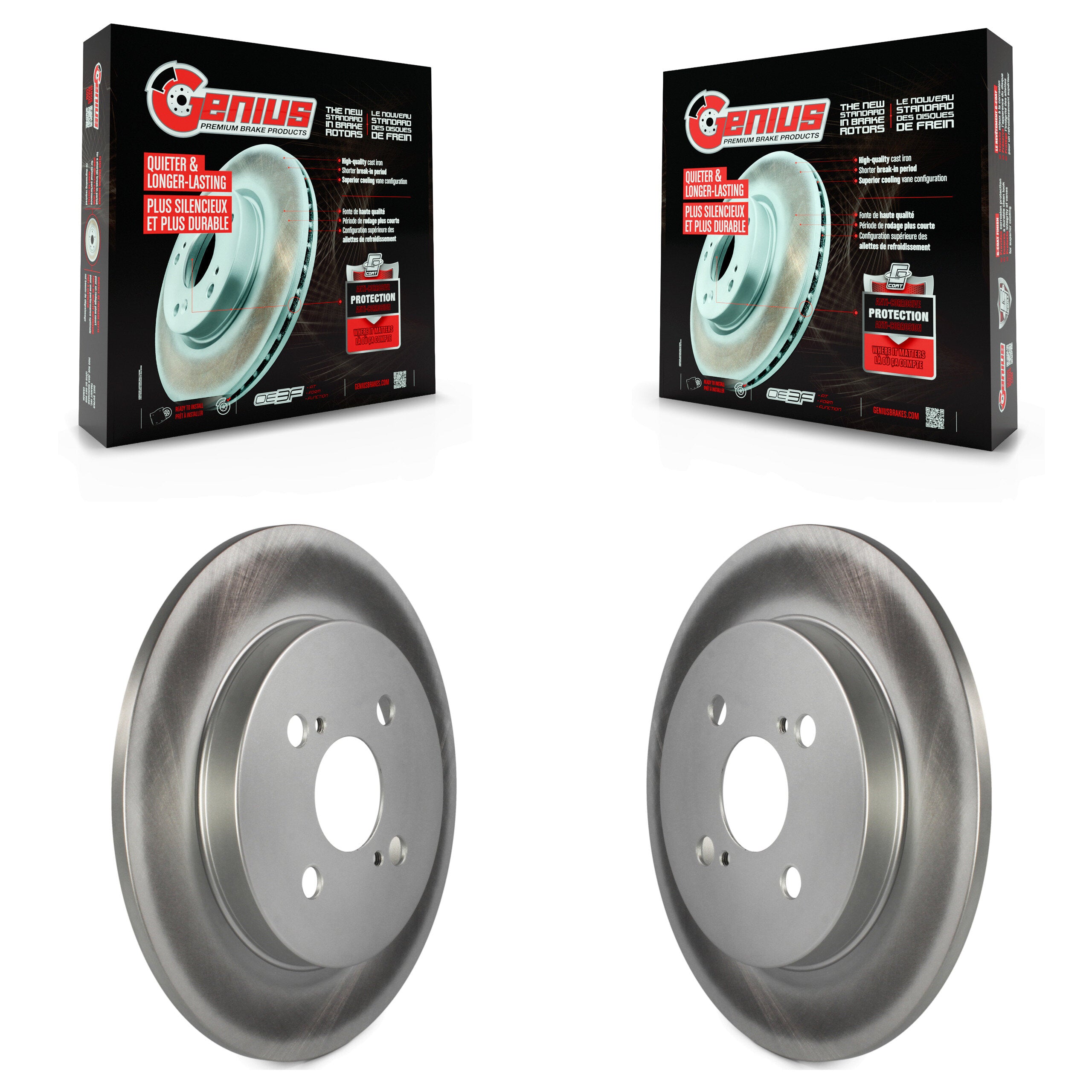 Genius KG-100652 Disc Brake Rotor for 2012-2018 Toyota Yaris - Rear