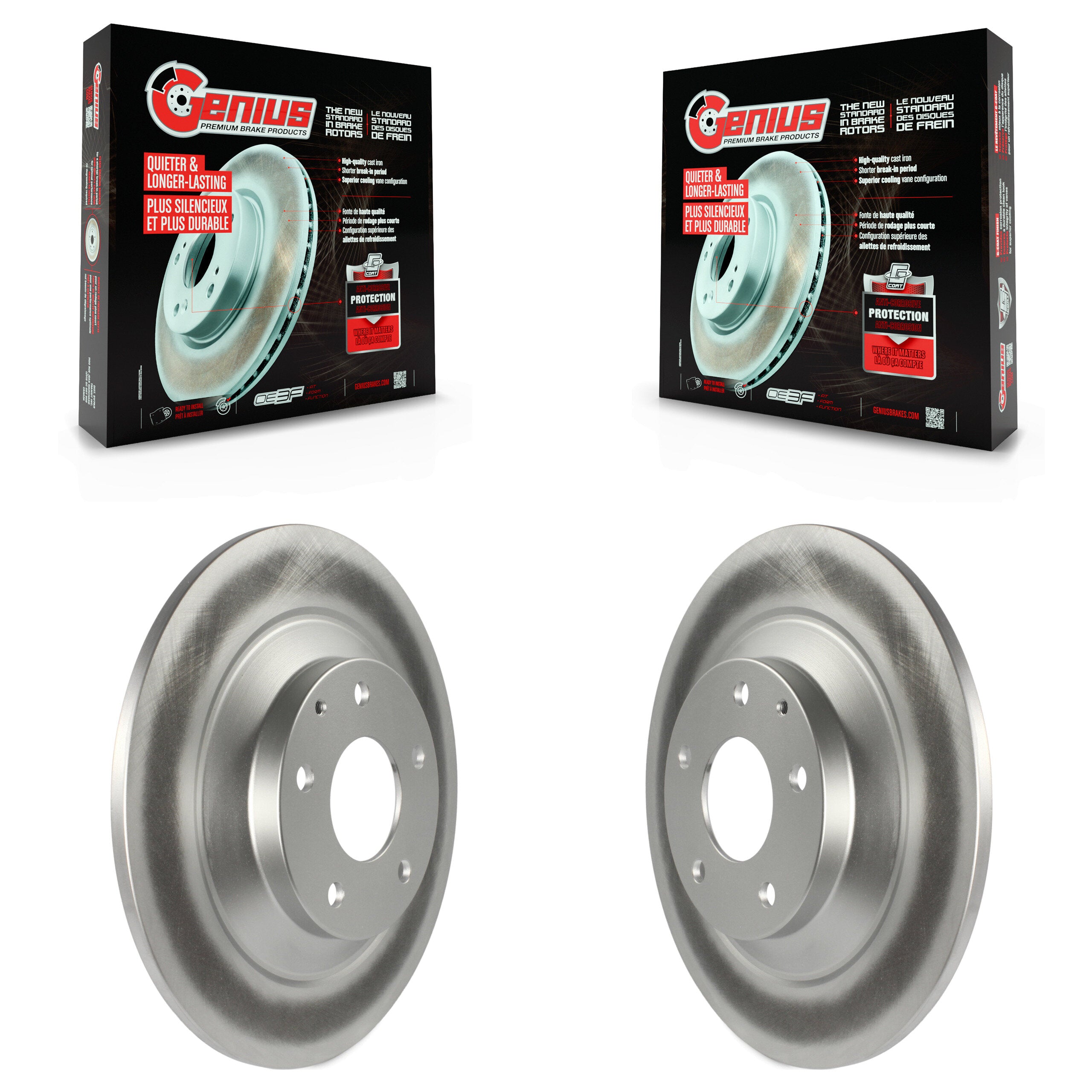 Genius KG-100654 Disc Brake Rotor for 2013-2024 Mazda MX-30 EV, Mazda CX-30, Mazda CX-5 - Rear
