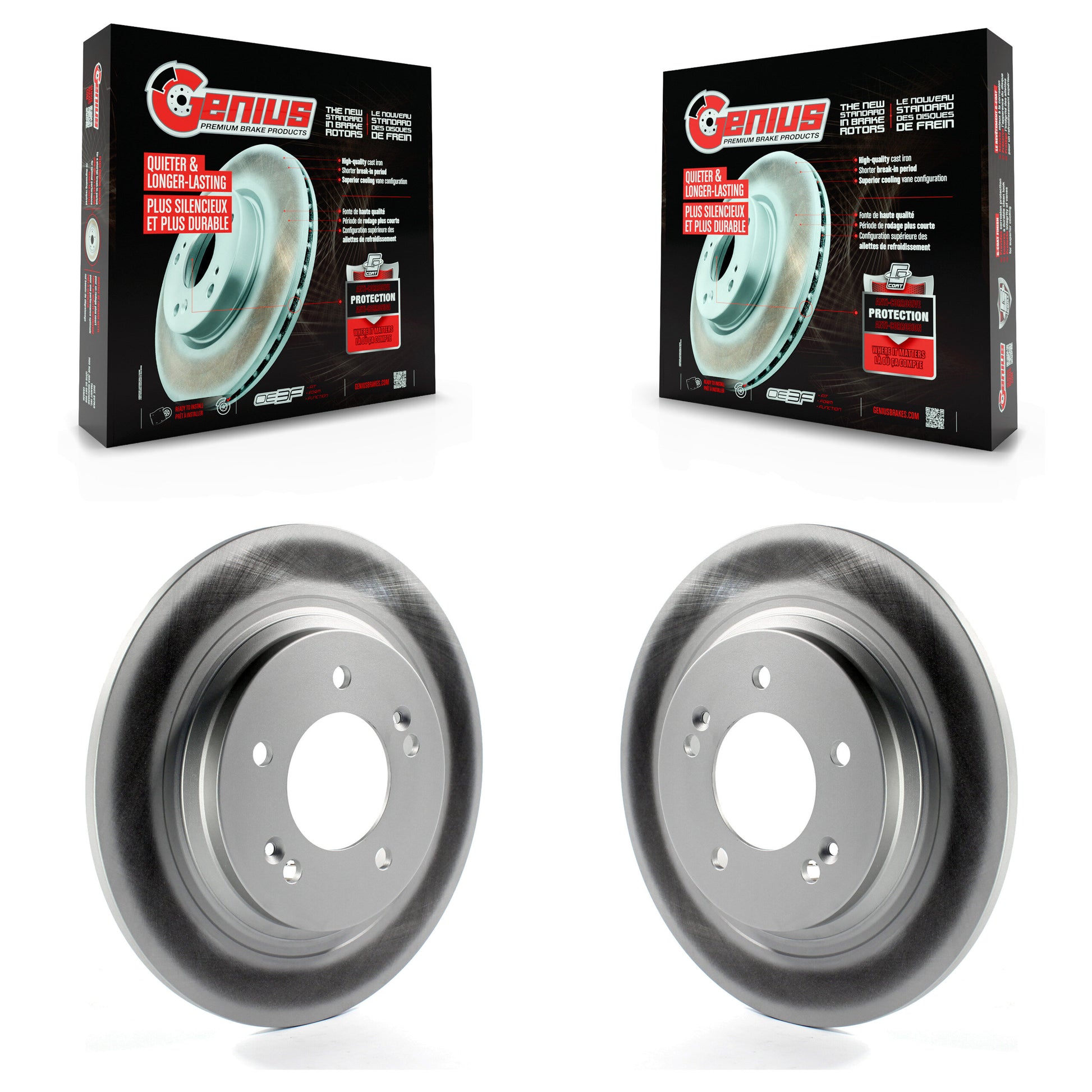 Genius KG-100655 Disc Brake Rotor for 2013-2025 Kia K5, Hyundai Kona and More - Rear