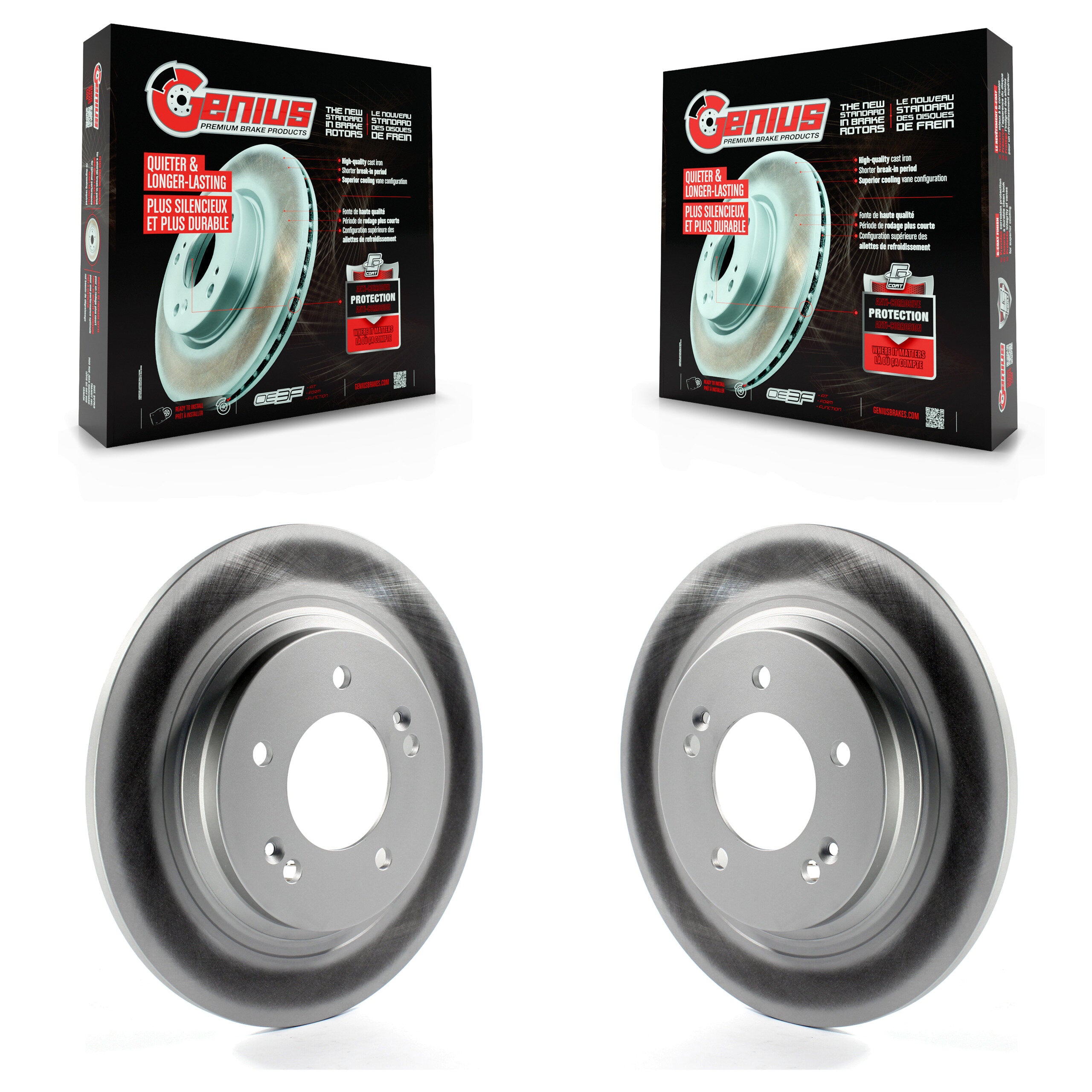 Genius KG-100655 Disc Brake Rotor for 2013-2025 Kia K5, Hyundai Kona and More - Rear
