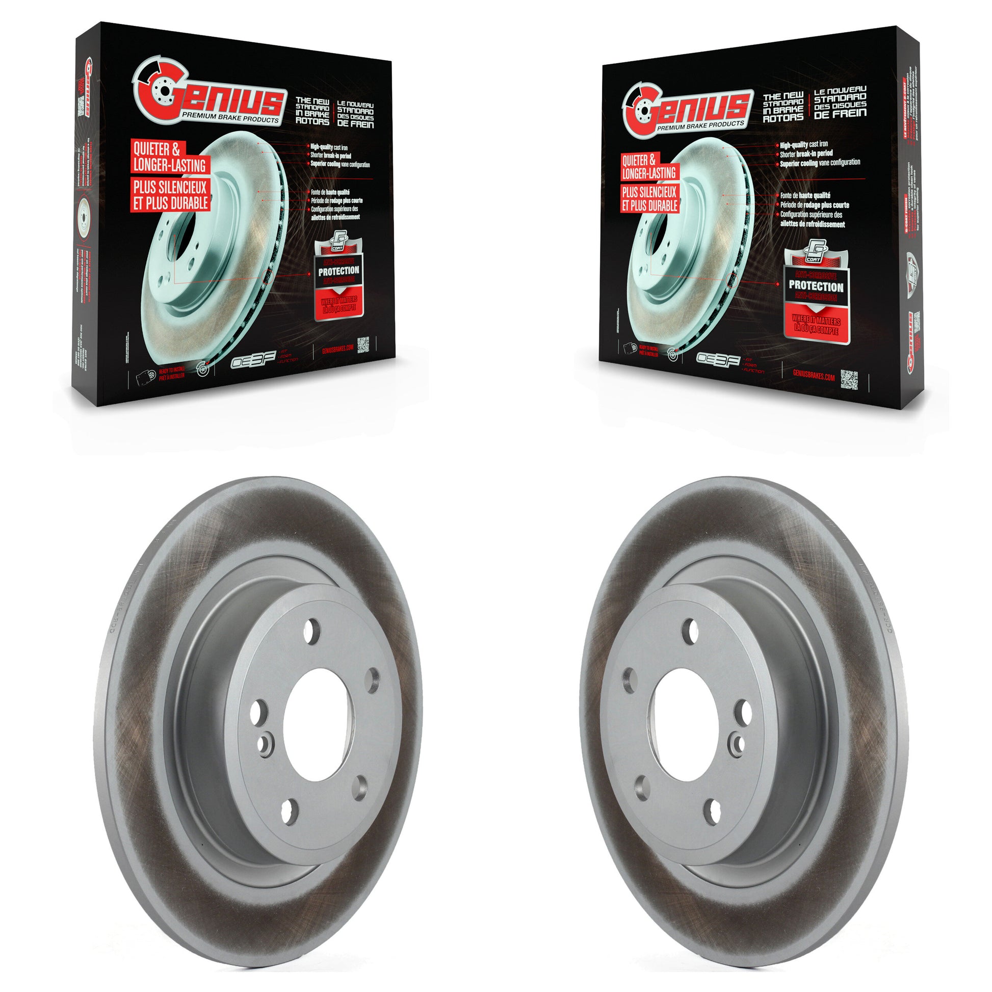 Genius KG-100660 Disc Brake Rotor for 2013-2020 Mercedes-Benz CLA250, INFINITI QX30 and More - Rear