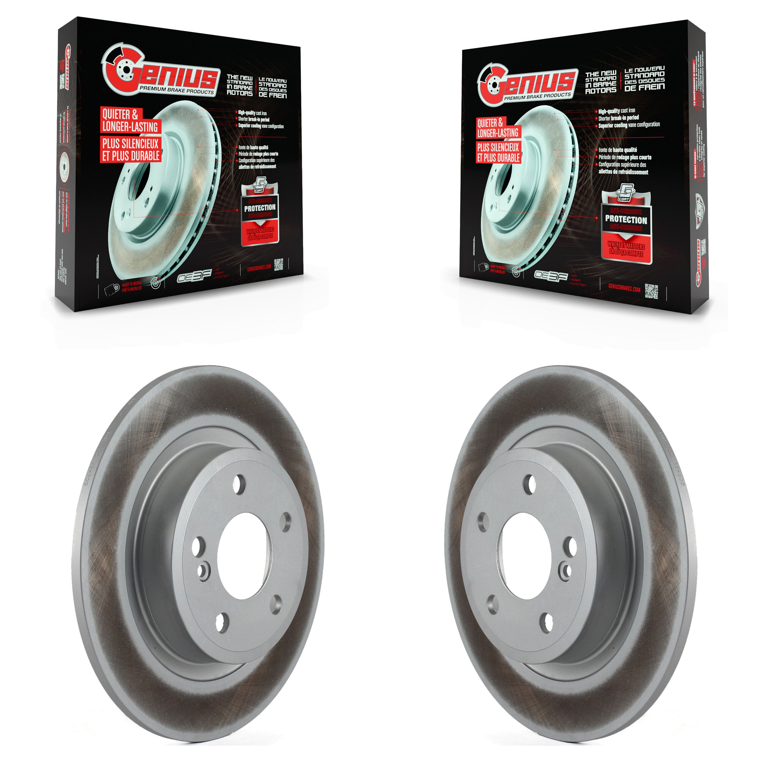 Genius KG-100660 Disc Brake Rotor for 2013-2020 Mercedes-Benz CLA250, INFINITI QX30 and More - Rear