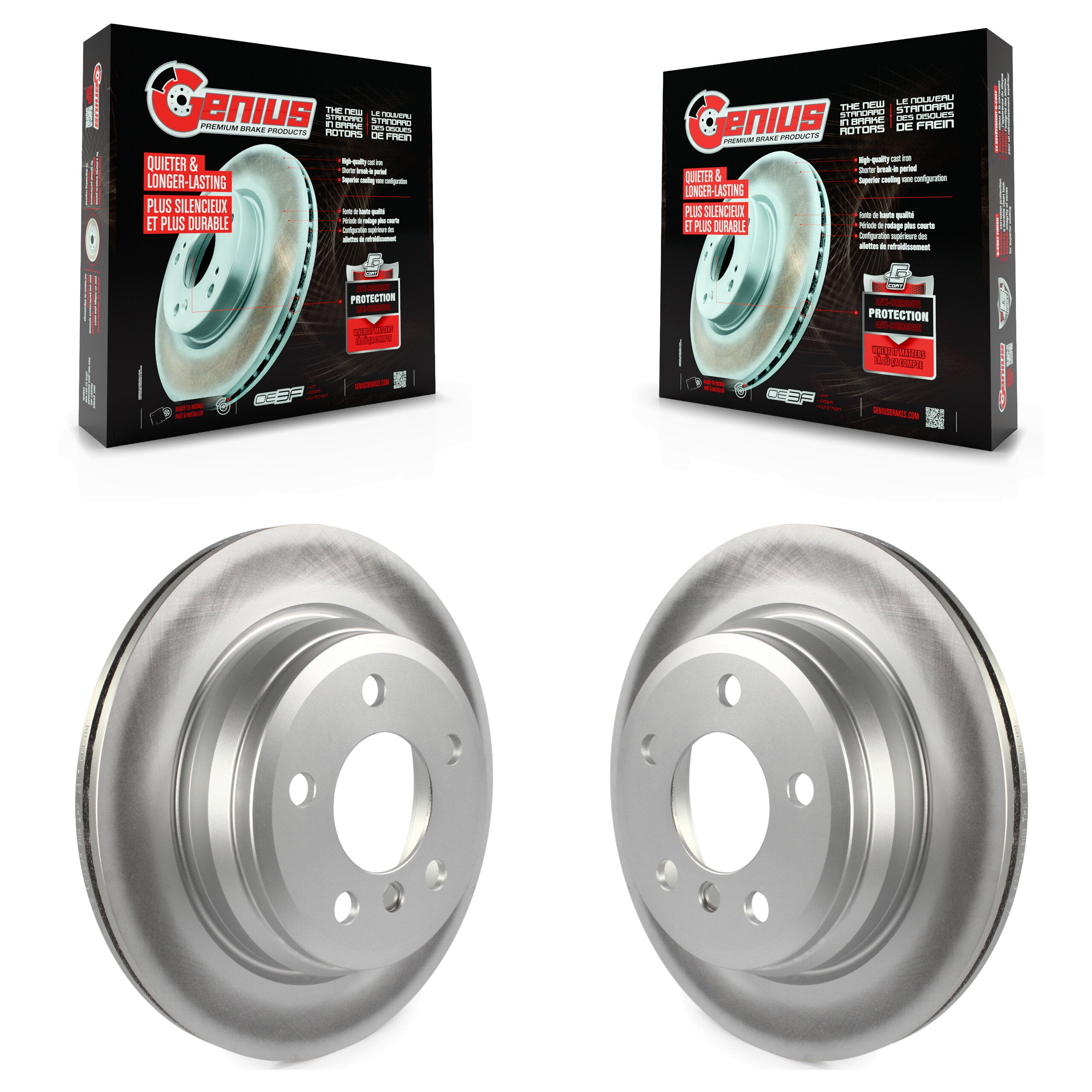 Genius KG-100662 Disc Brake Rotor for 2013-2020 BMW 328d xDrive, BMW 330i and More - Rear