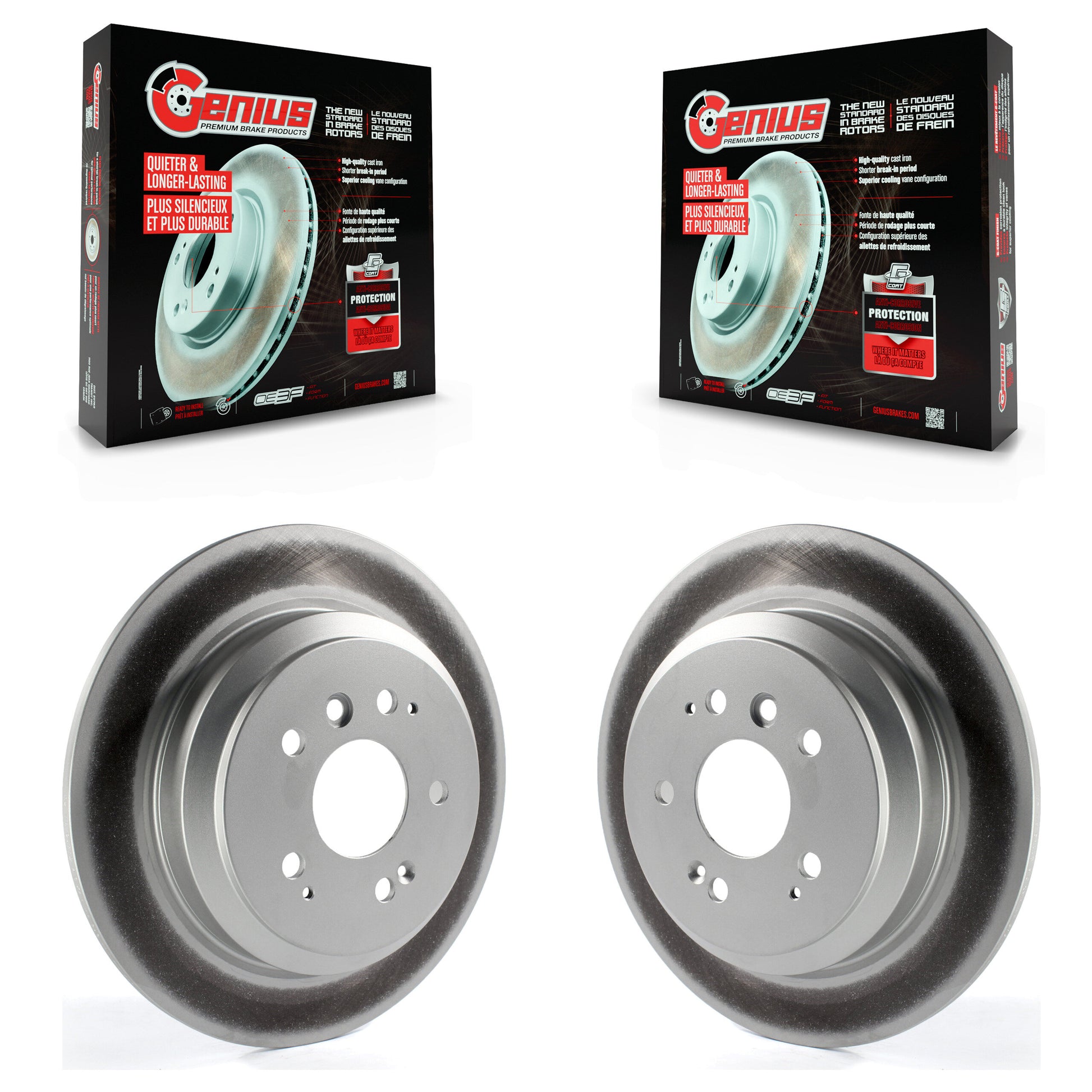 Genius KG-100672 Disc Brake Rotor for 2016-2024 Honda Passport, Honda Ridgeline, Honda Pilot - Rear