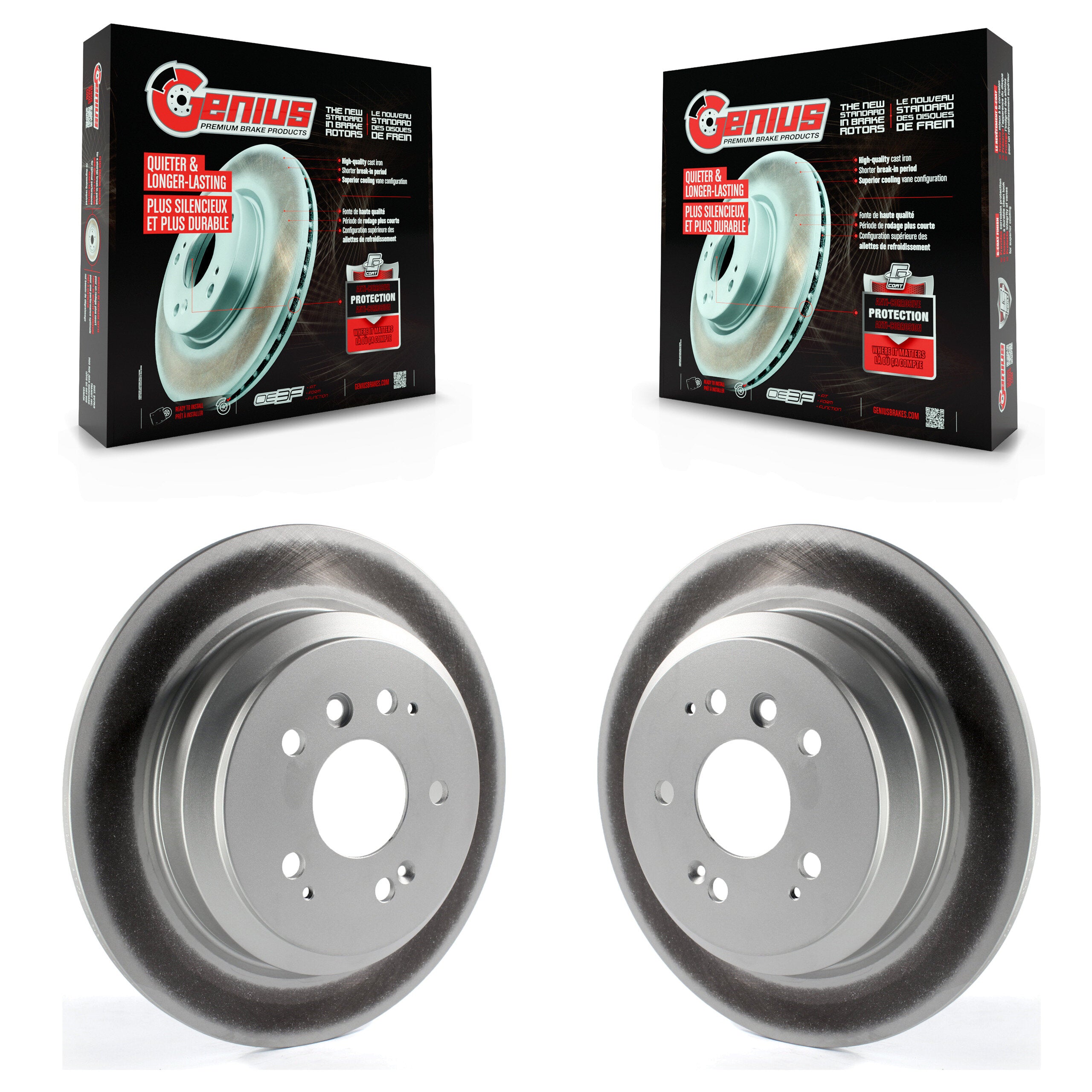 Genius KG-100672 Disc Brake Rotor for 2016-2024 Honda Passport, Honda Ridgeline, Honda Pilot - Rear