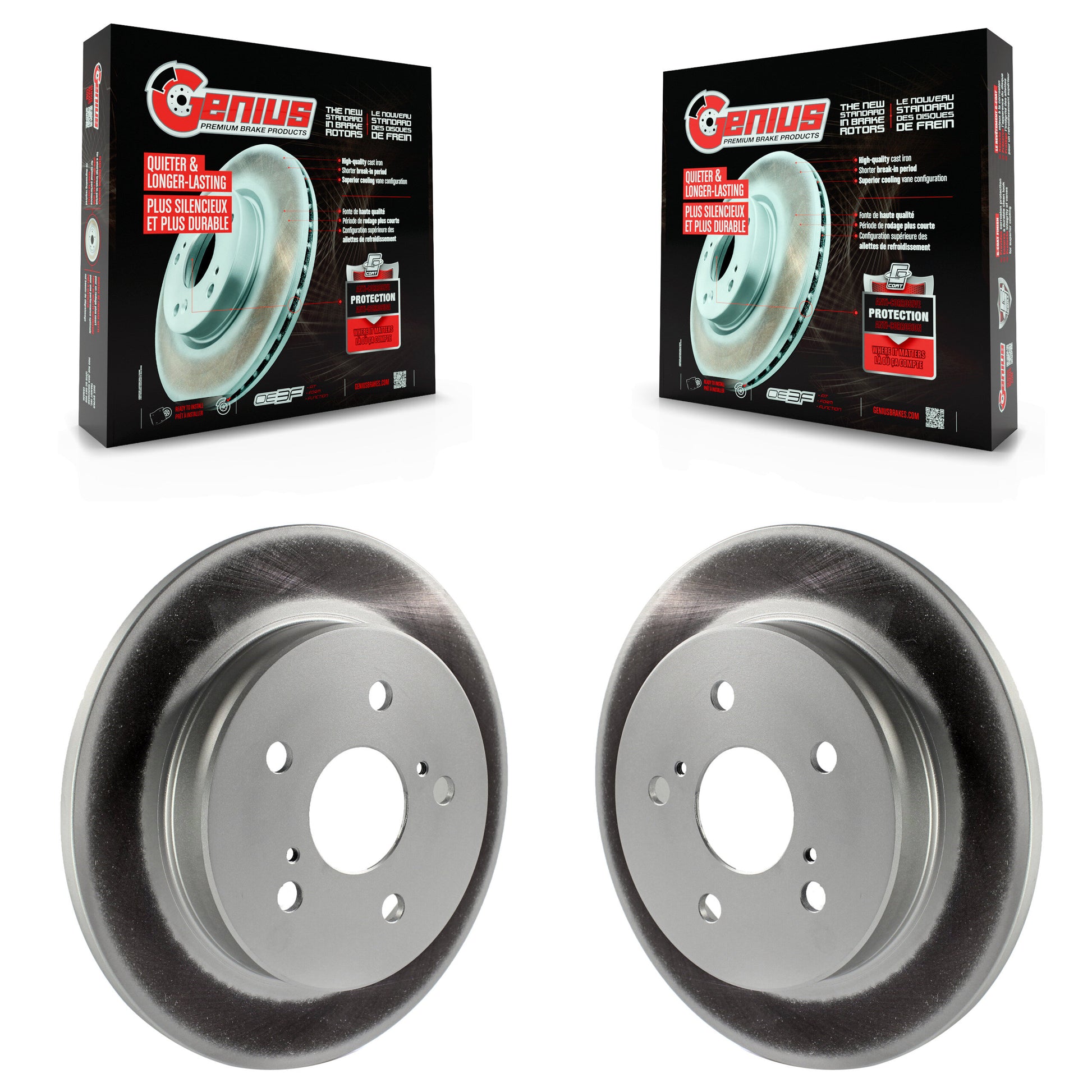 Genius KG-100674 Disc Brake Rotor for 2015-2024 Toyota Camry, Toyota Prius and More - Rear