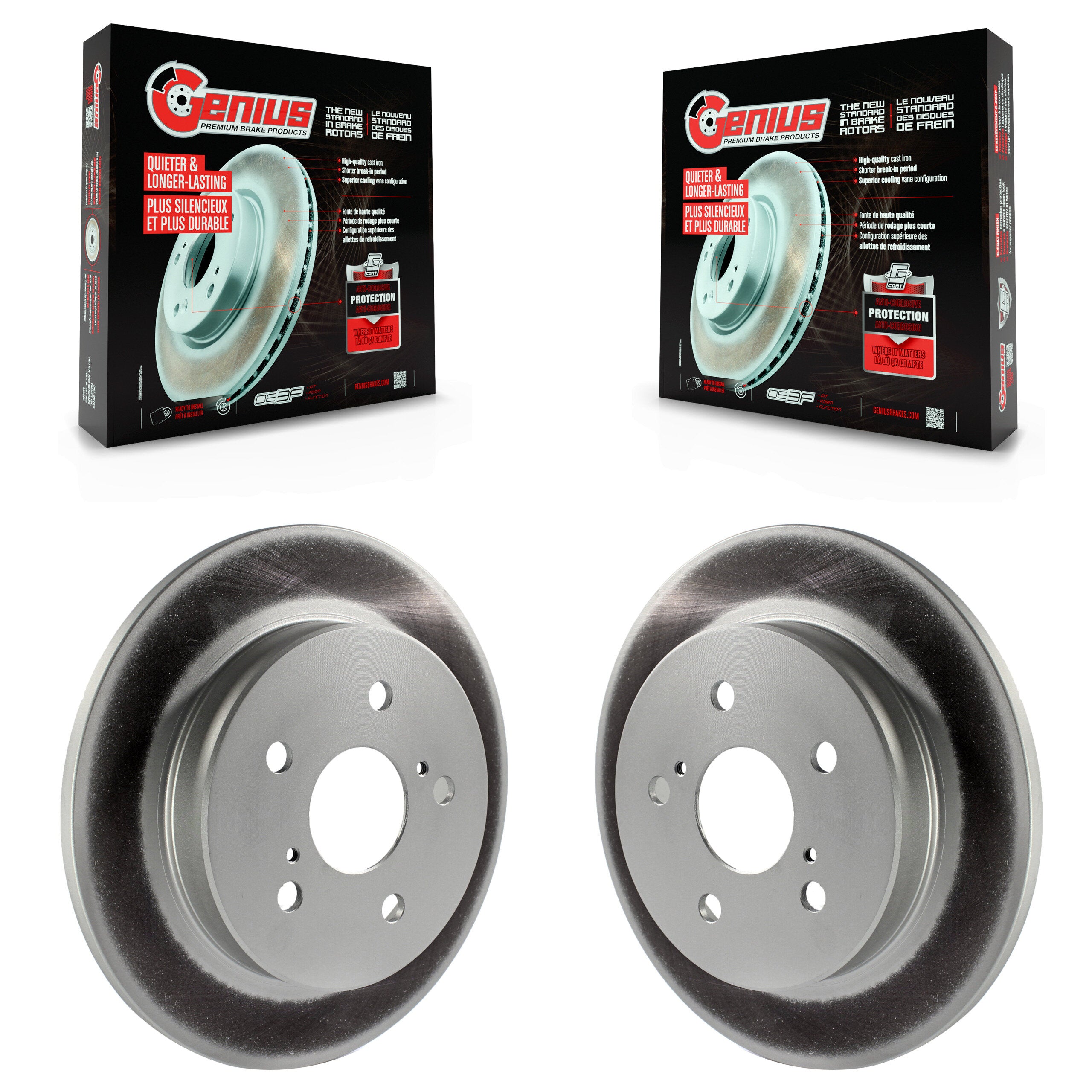 Genius KG-100674 Disc Brake Rotor for 2015-2024 Toyota Camry, Toyota Prius and More - Rear