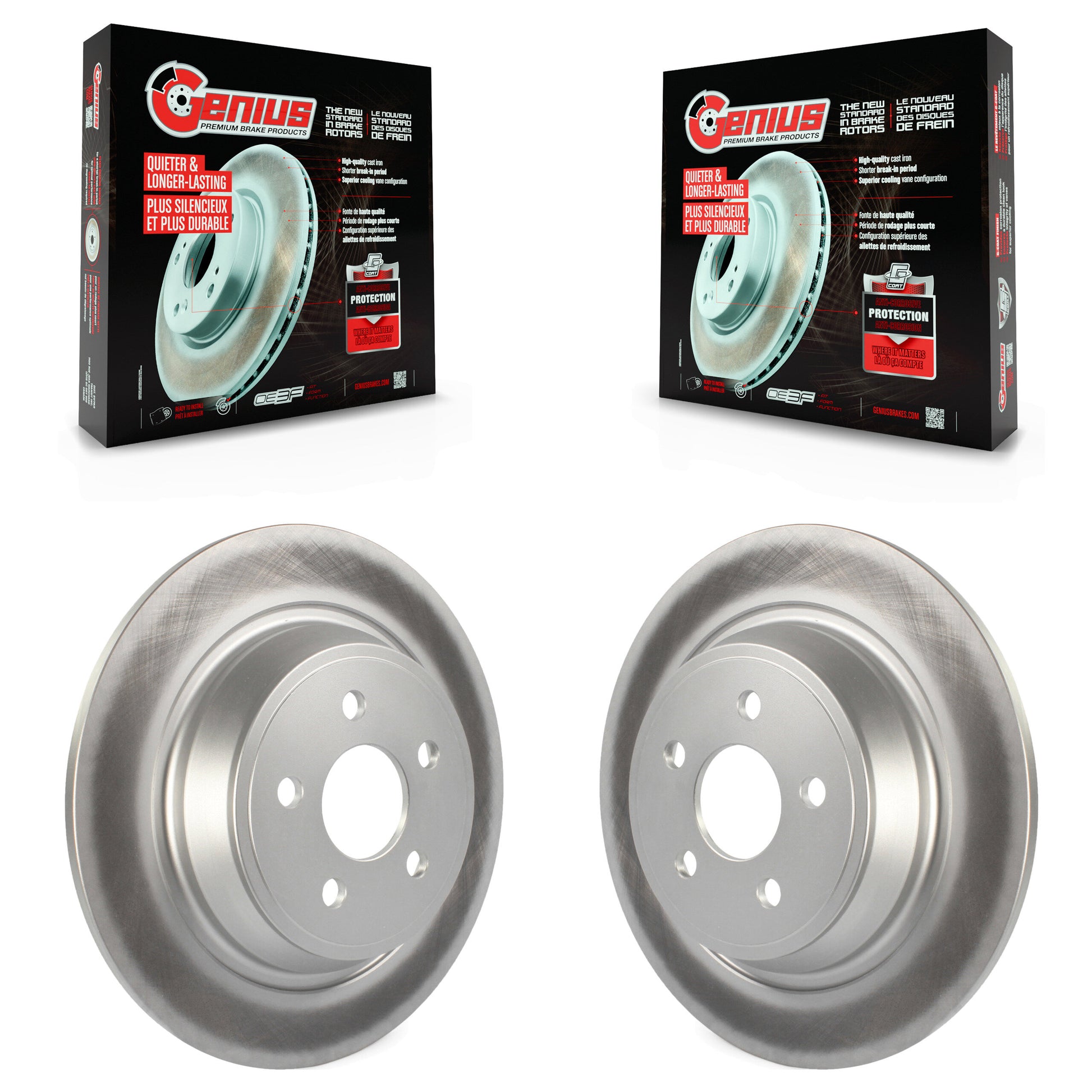 Genius KG-100684 Disc Brake Rotor for 2015-2024 Ford Police Interceptor Utility, Ford Edge and More - Rear