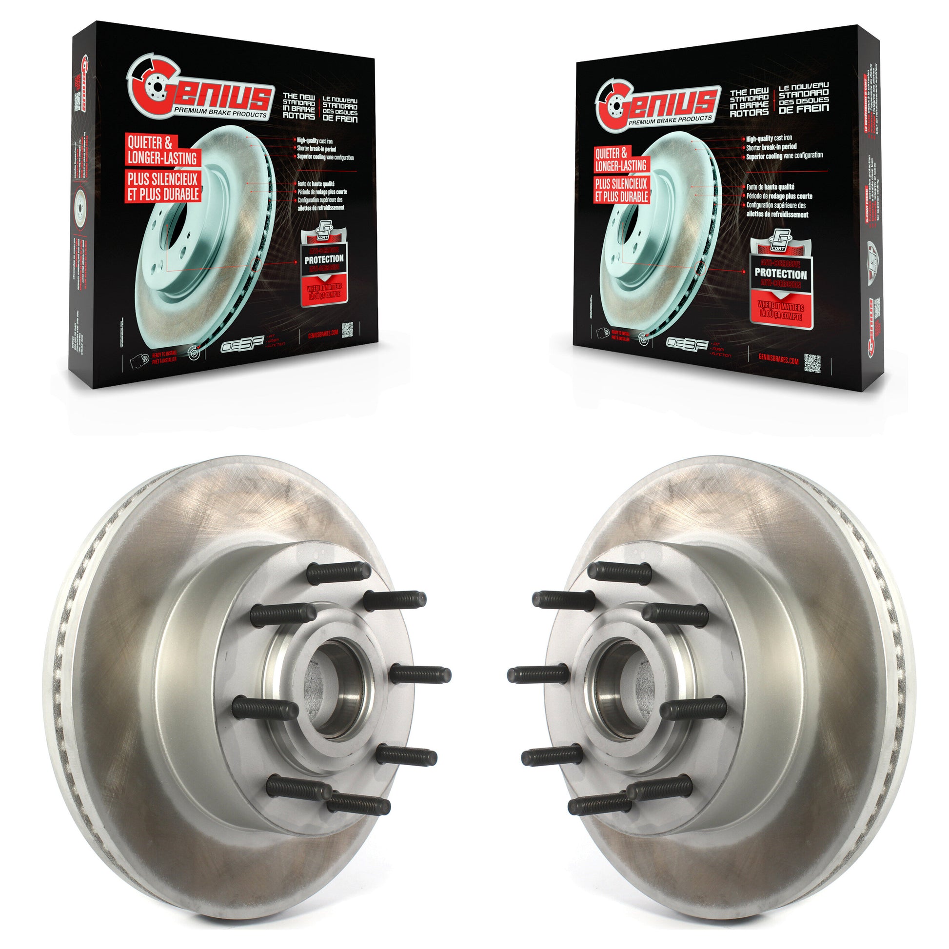 Genius KG-101223 Disc Brake Rotor and Hub Assembly for 2013-2023 Ford F-250 Super Duty, Ford F-350 Super Duty - Front