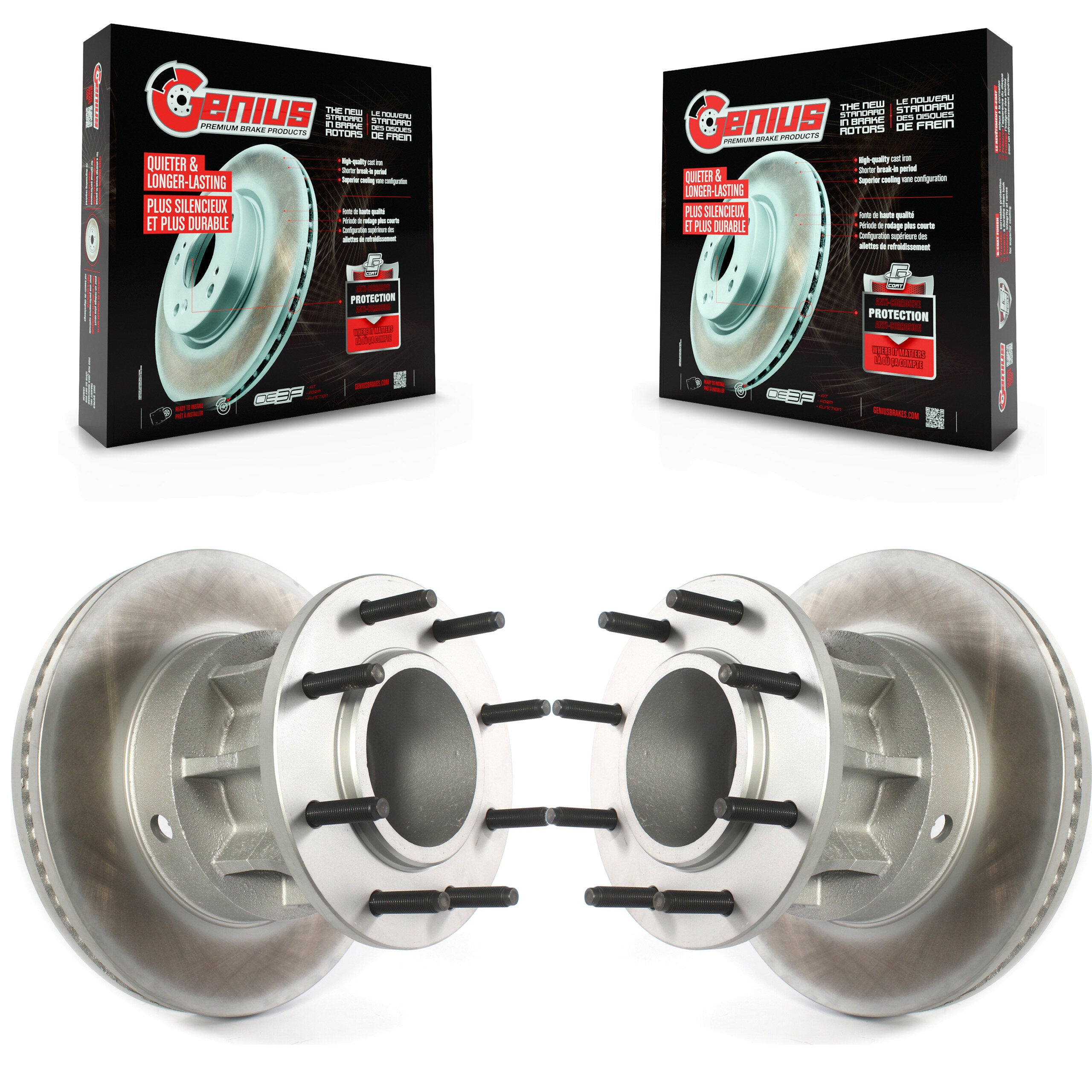 Genius KG-101224 Disc Brake Rotor and Hub Assembly for 2013-2023 Ford F-450 Super Duty, Ford F-550 Super Duty and More - Front