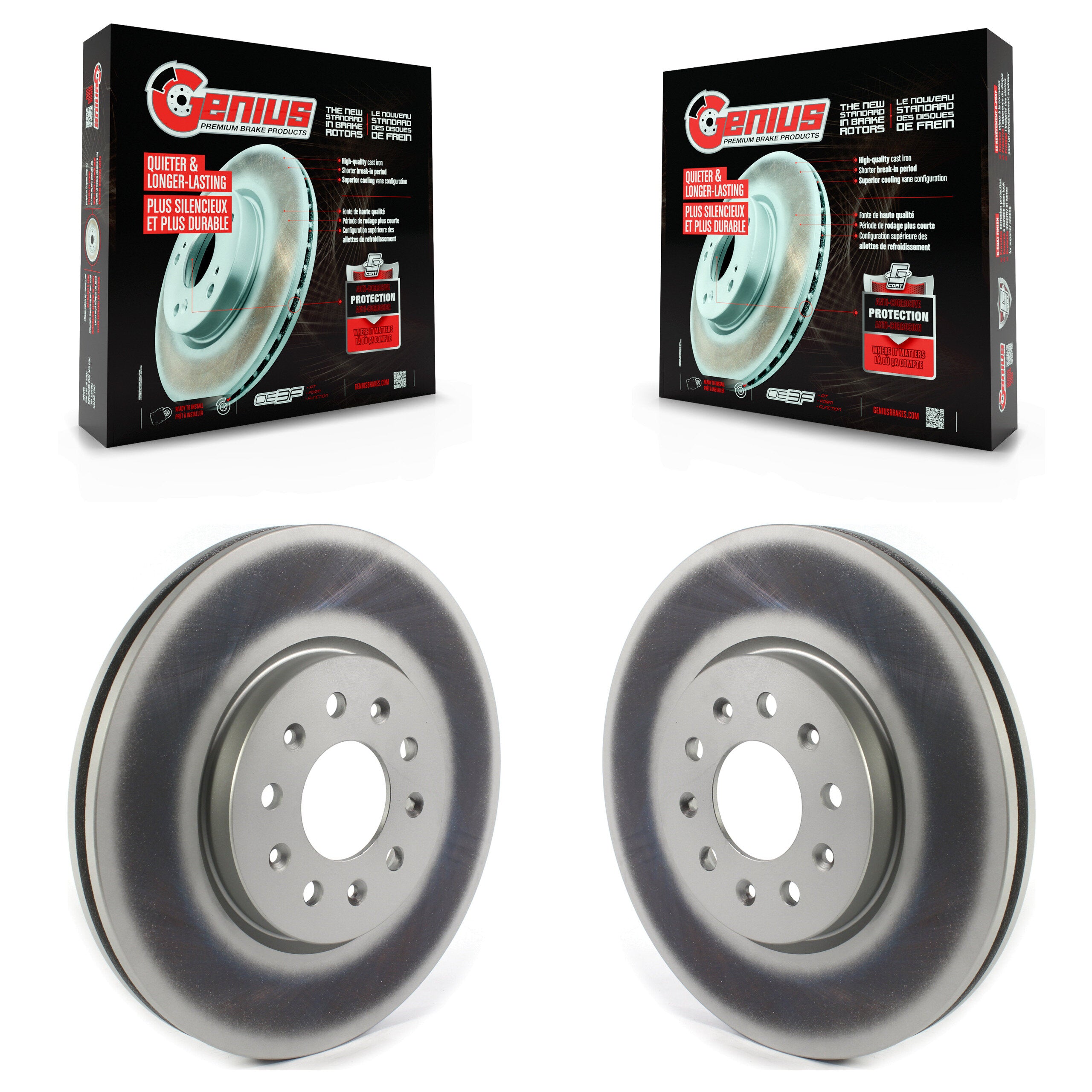 Genius KG-101312 Disc Brake Rotor for 2016-2021 Buick Regal Sportback, Buick Regal TourX and More - Front