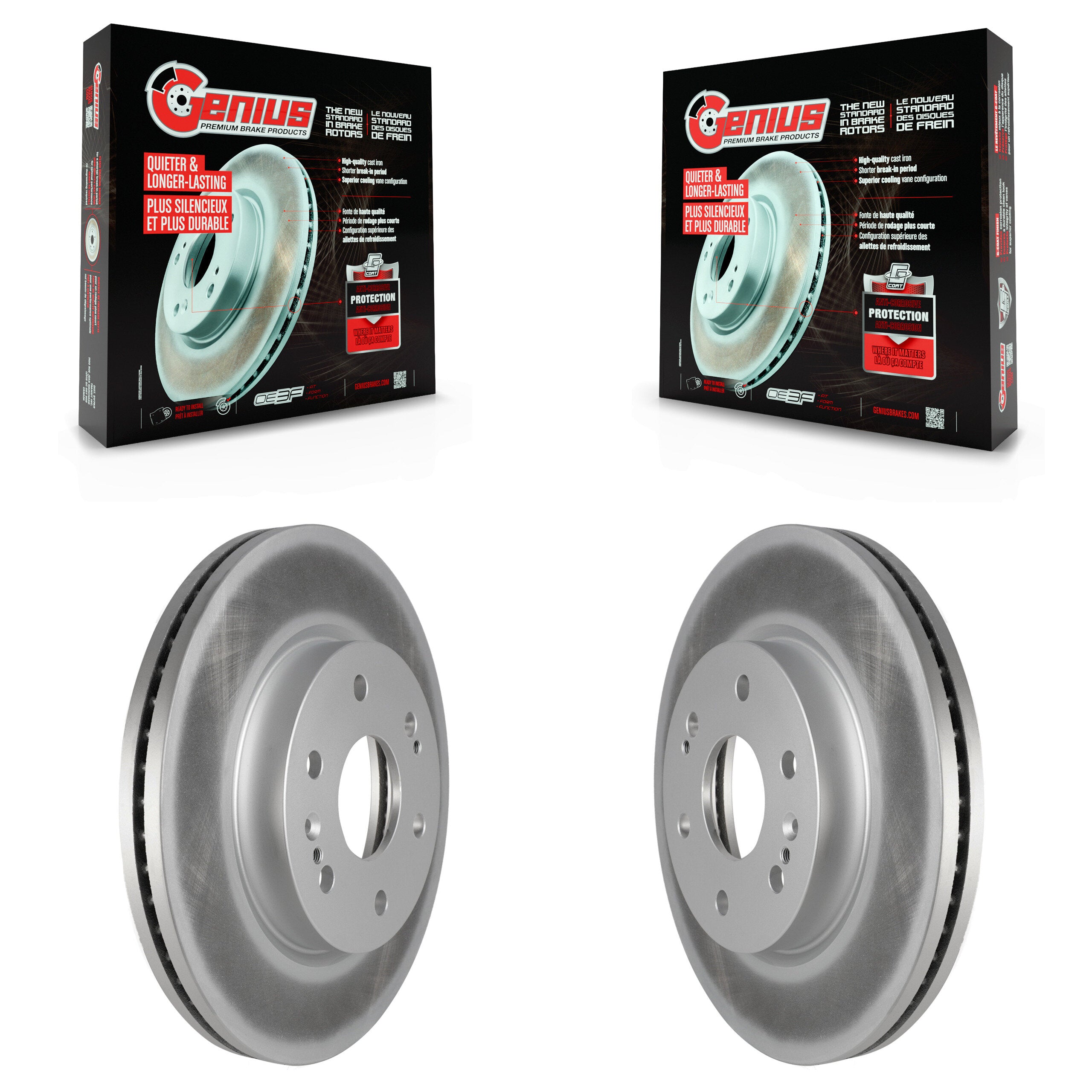 Genius KG-101314 Disc Brake Rotor for 2019-2024 Chevrolet Silverado 1500 LTD, GMC Sierra 1500 Limited and More - Front