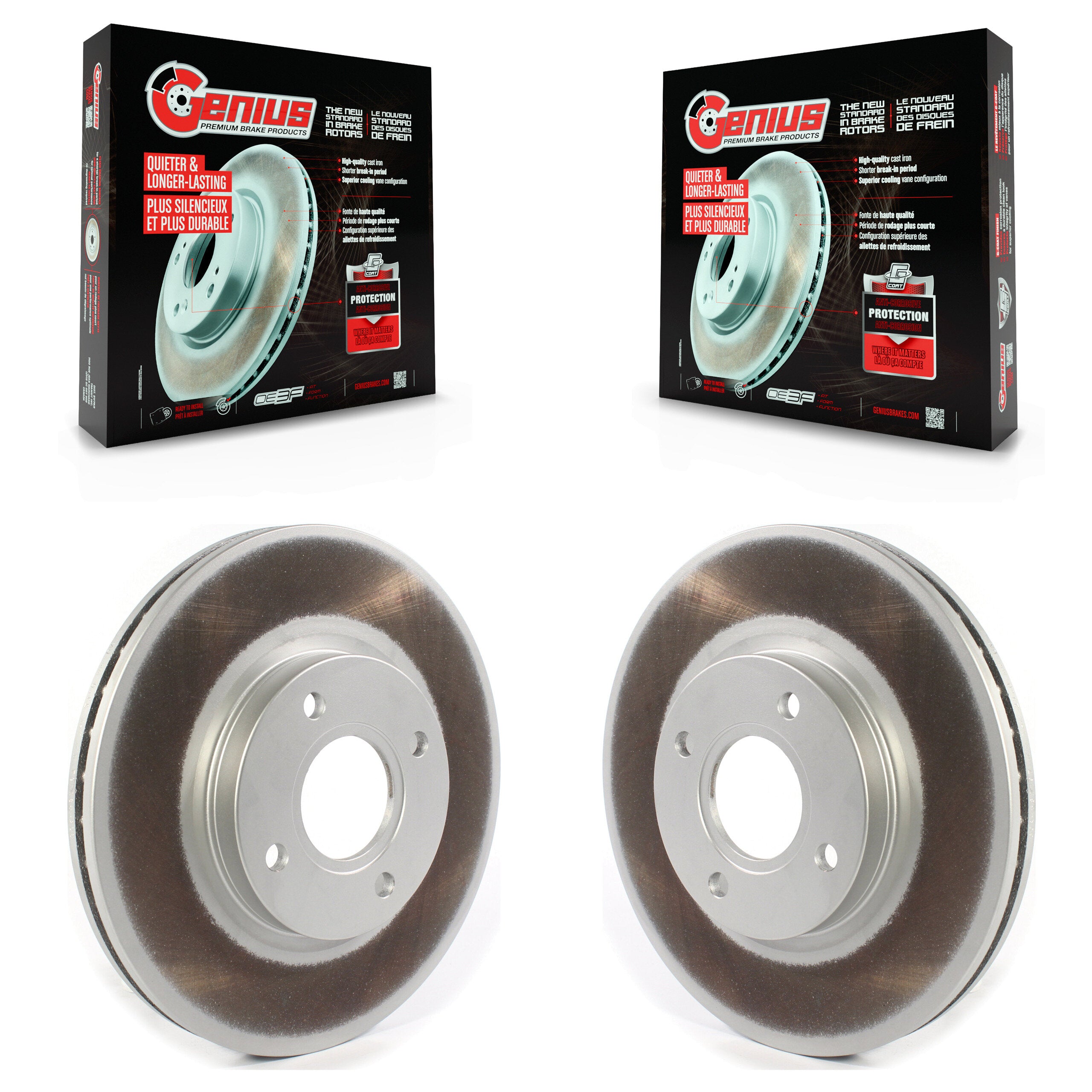 Genius KG-101315 Disc Brake Rotor for 2014-2019 Ford Fiesta - Front