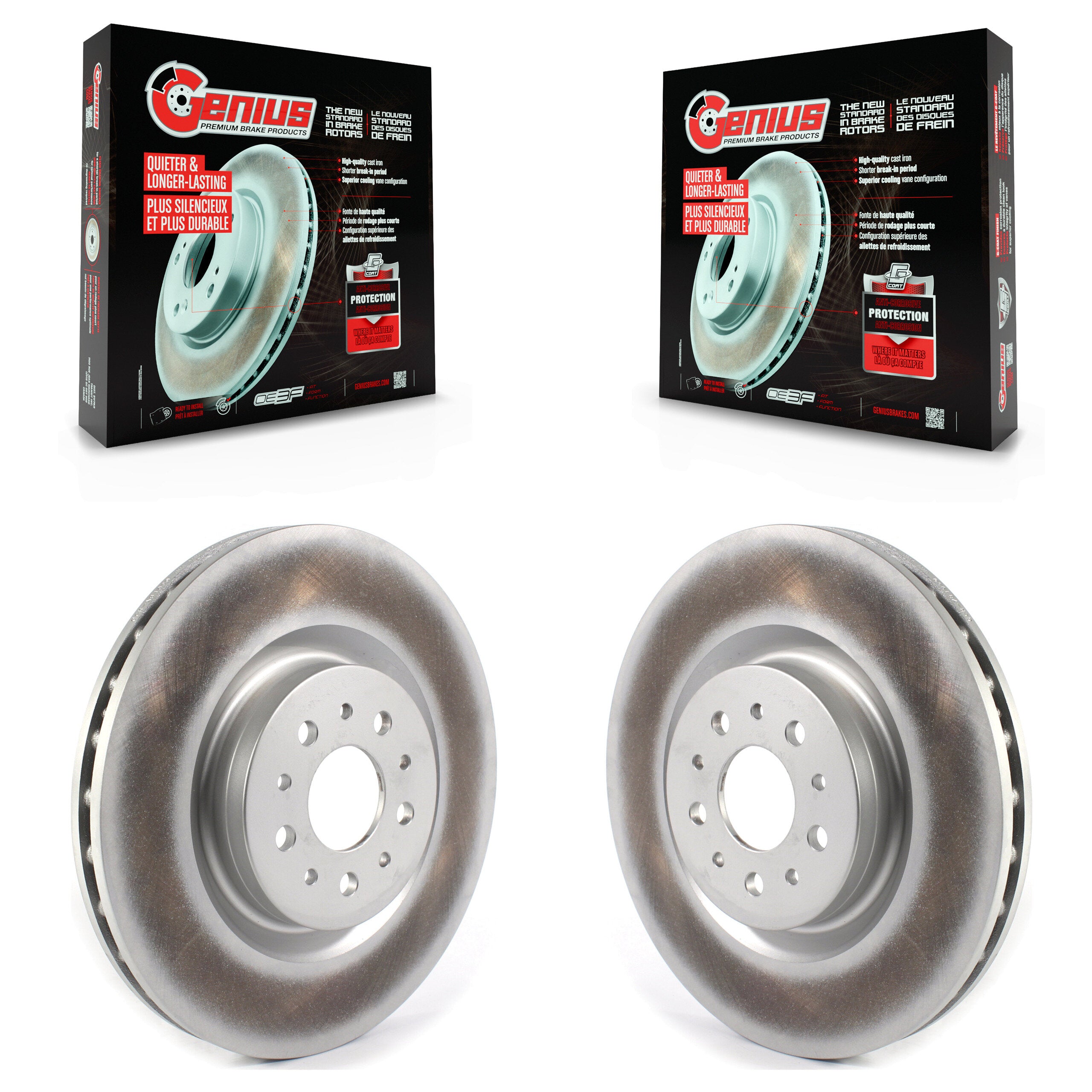 Genius KG-101318 Disc Brake Rotor for 2015-2022 Ram ProMaster City - Front