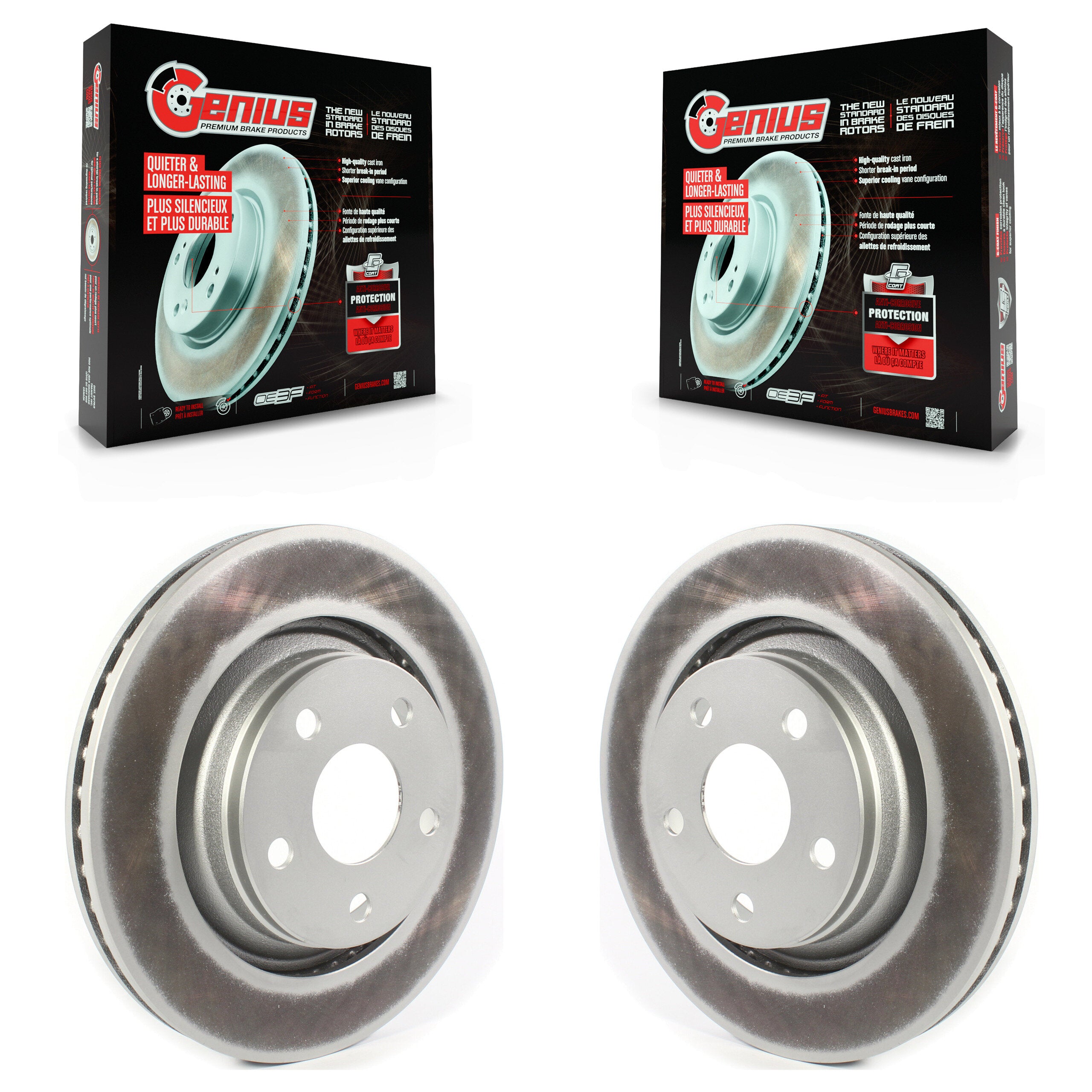 Genius KG-101319 Disc Brake Rotor for 2013-2018 Jeep Wrangler JK, Jeep Wrangler - Front