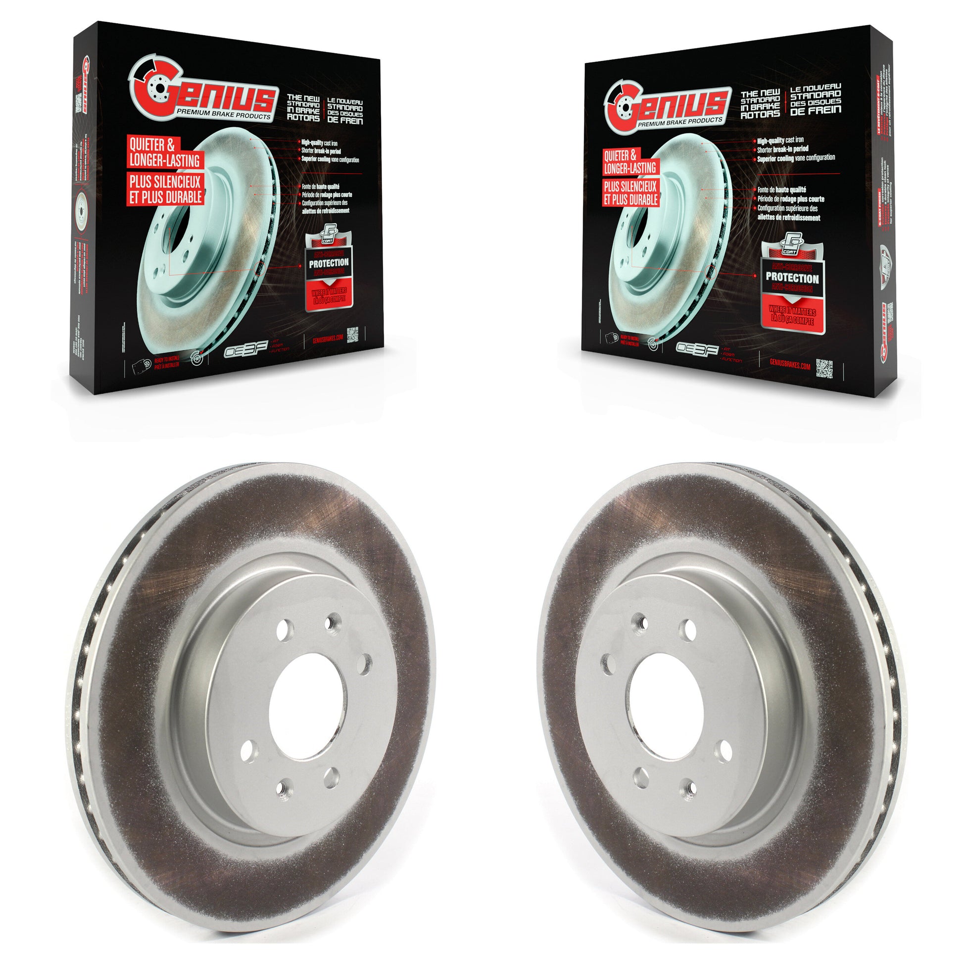 Genius KG-101326 Disc Brake Rotor for 2012-2023 Kia Rio, Hyundai Accent - Front