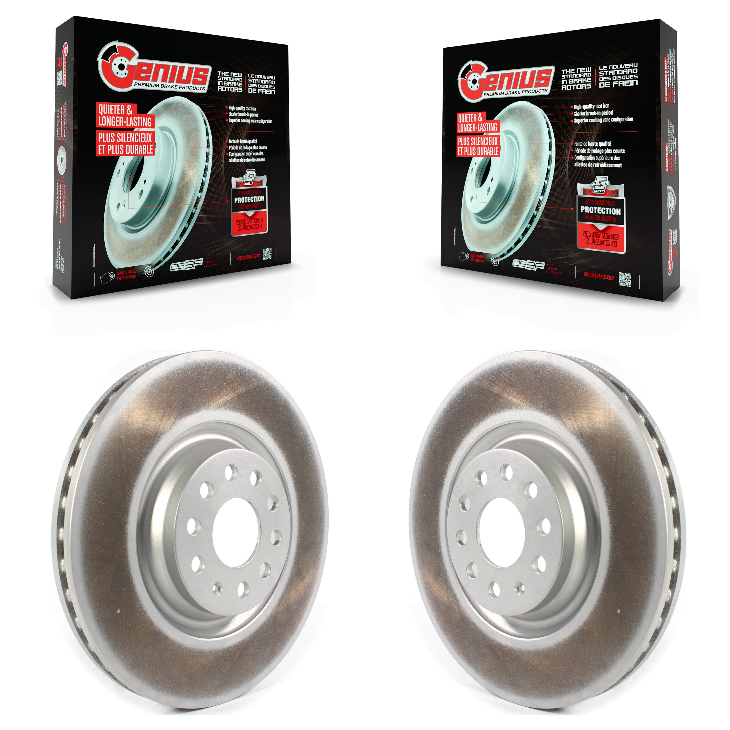 Genius KG-101328 Disc Brake Rotor for 2015-2025 Volkswagen Jetta, Audi A3 and More - Front