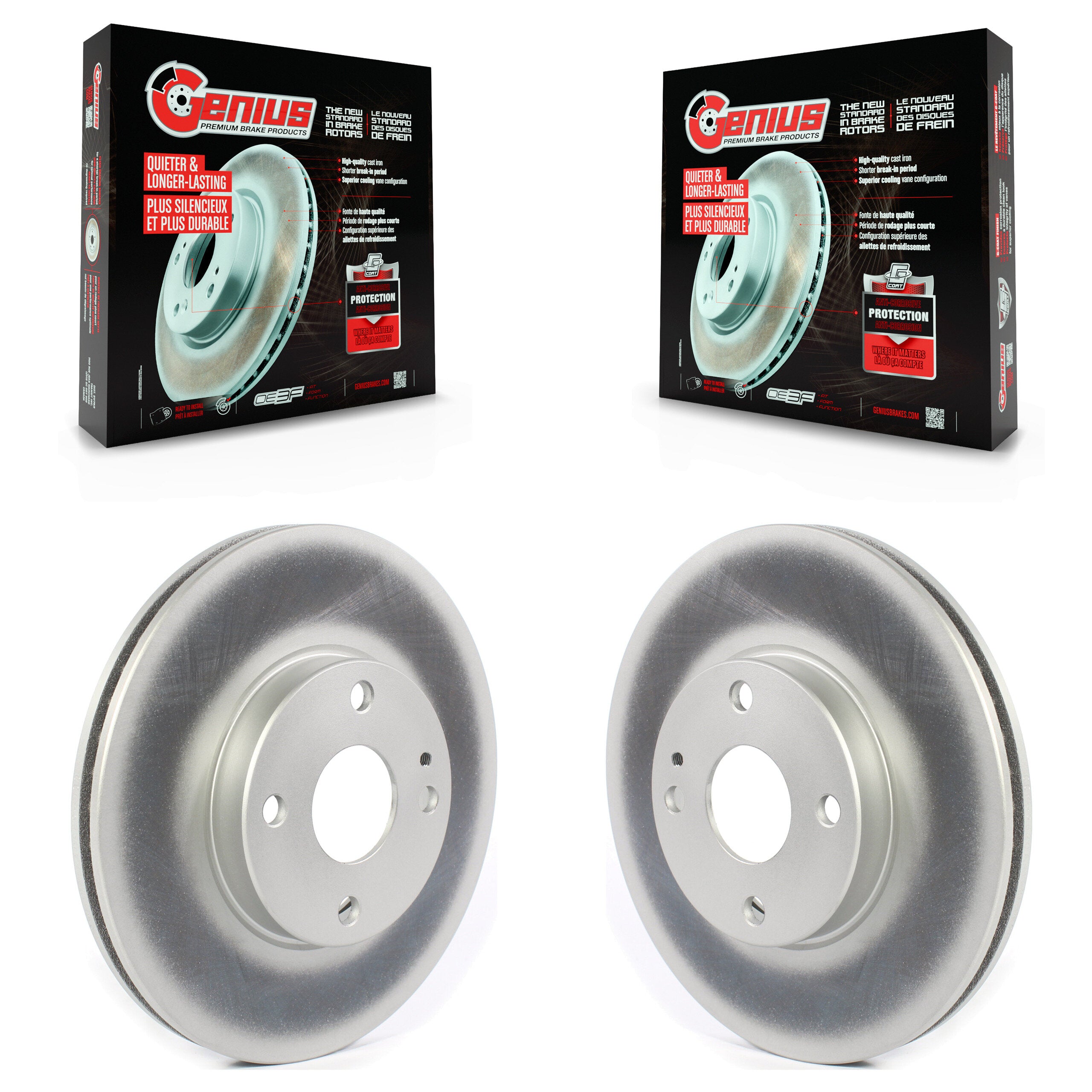 Genius KG-101330 Disc Brake Rotor for 2016-2020 Toyota Yaris, Toyota Yaris iA, Scion iA - Front