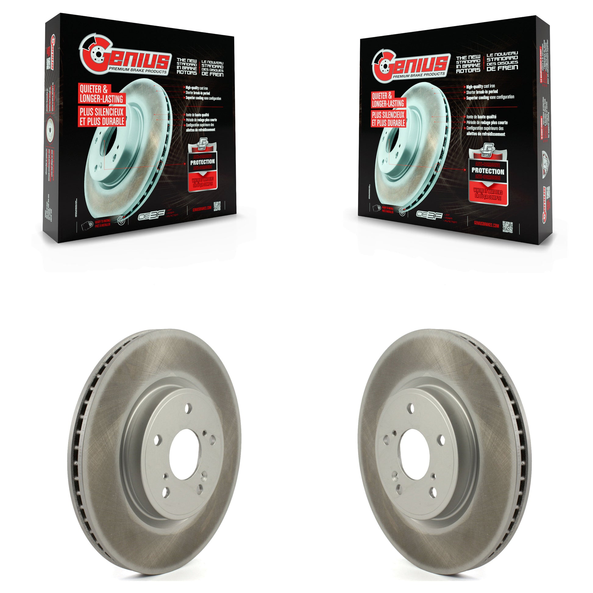 Genius KG-101336 Disc Brake Rotor for 2017-2024 Acura Integra, Honda Accord and More - Front