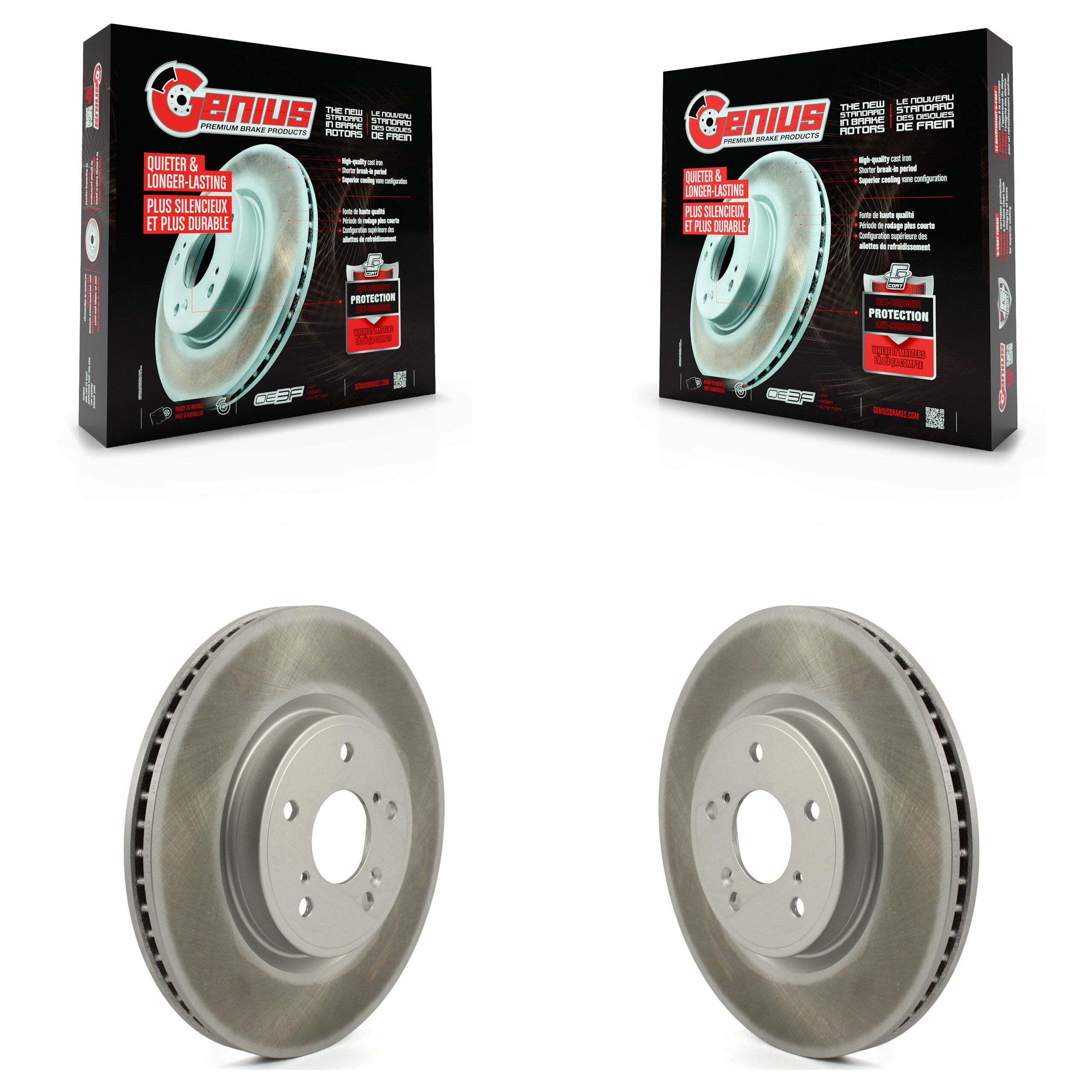 Genius KG-101336 Disc Brake Rotor for 2017-2024 Acura Integra, Honda Accord and More - Front