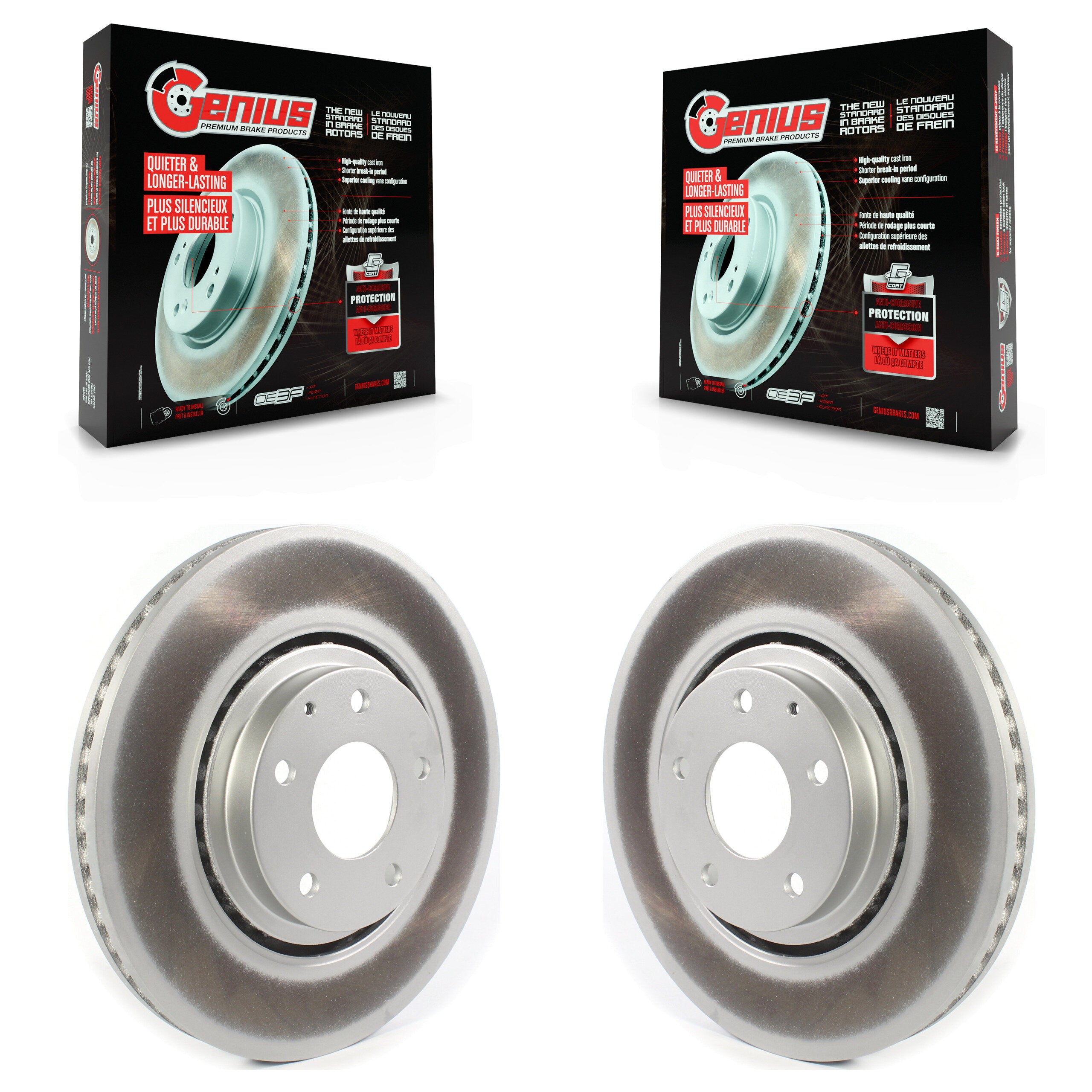 Genius KG-101337 Disc Brake Rotor for 2016-2024 Mazda 6, Mazda CX-5, Mazda CX-9 - Front