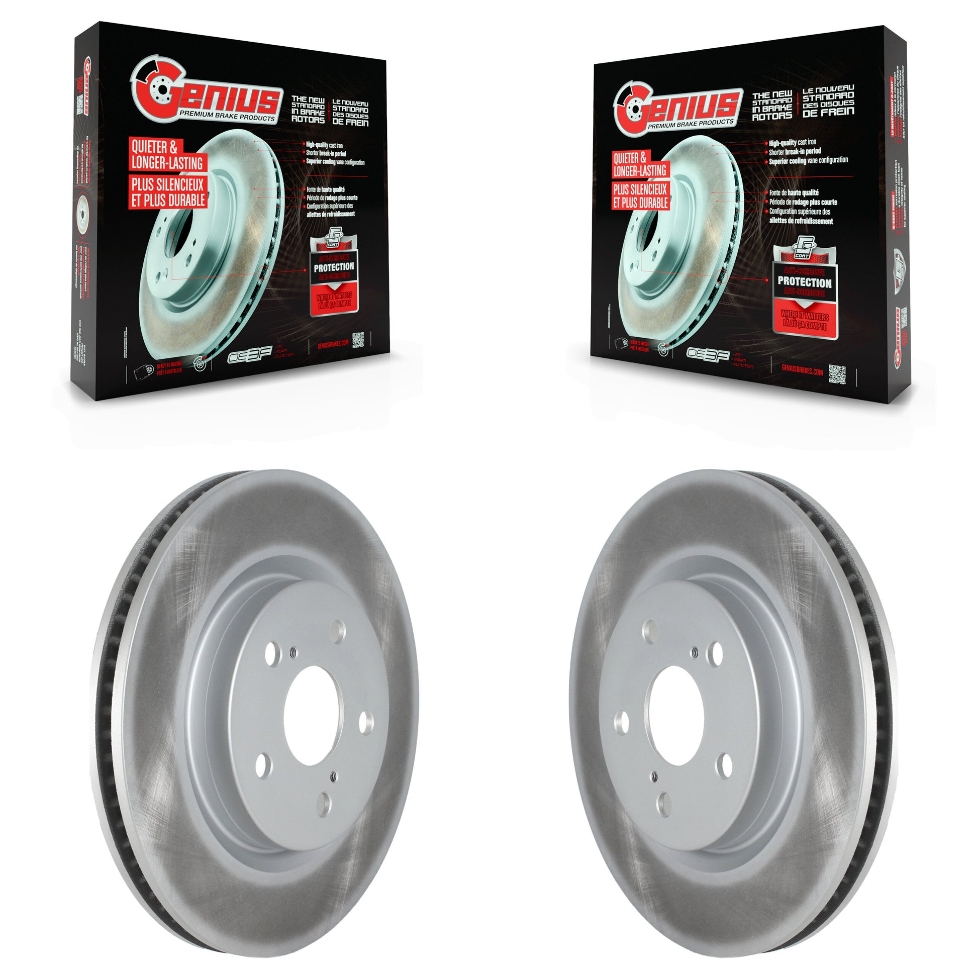 Genius KG-101338 Disc Brake Rotor for 2018-2024 Toyota Camry, Toyota Prius and More - Front