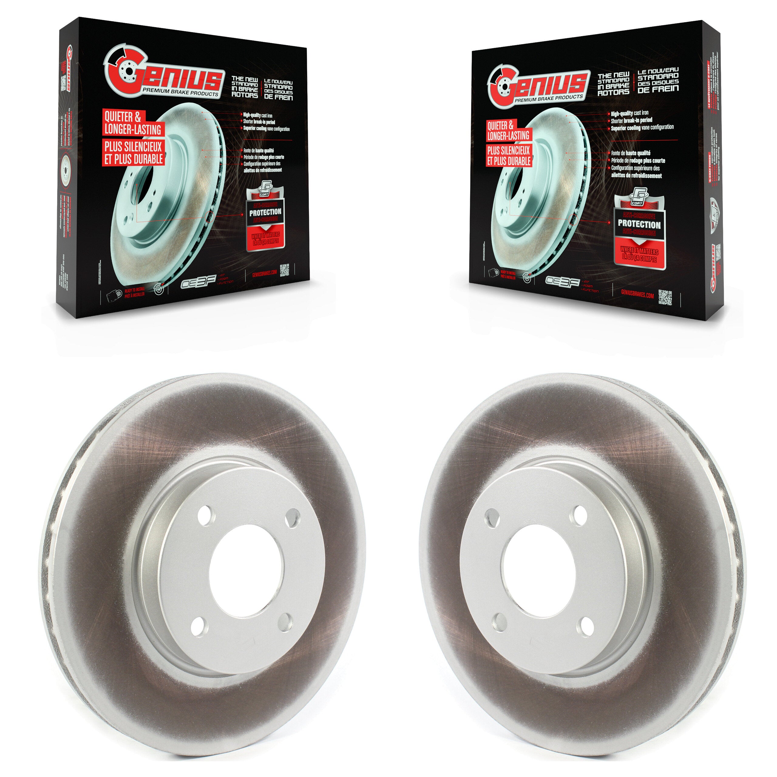 Genius KG-101341 Disc Brake Rotor for 2018-2025 Nissan Sentra, Nissan Kicks, Nissan Versa - Front