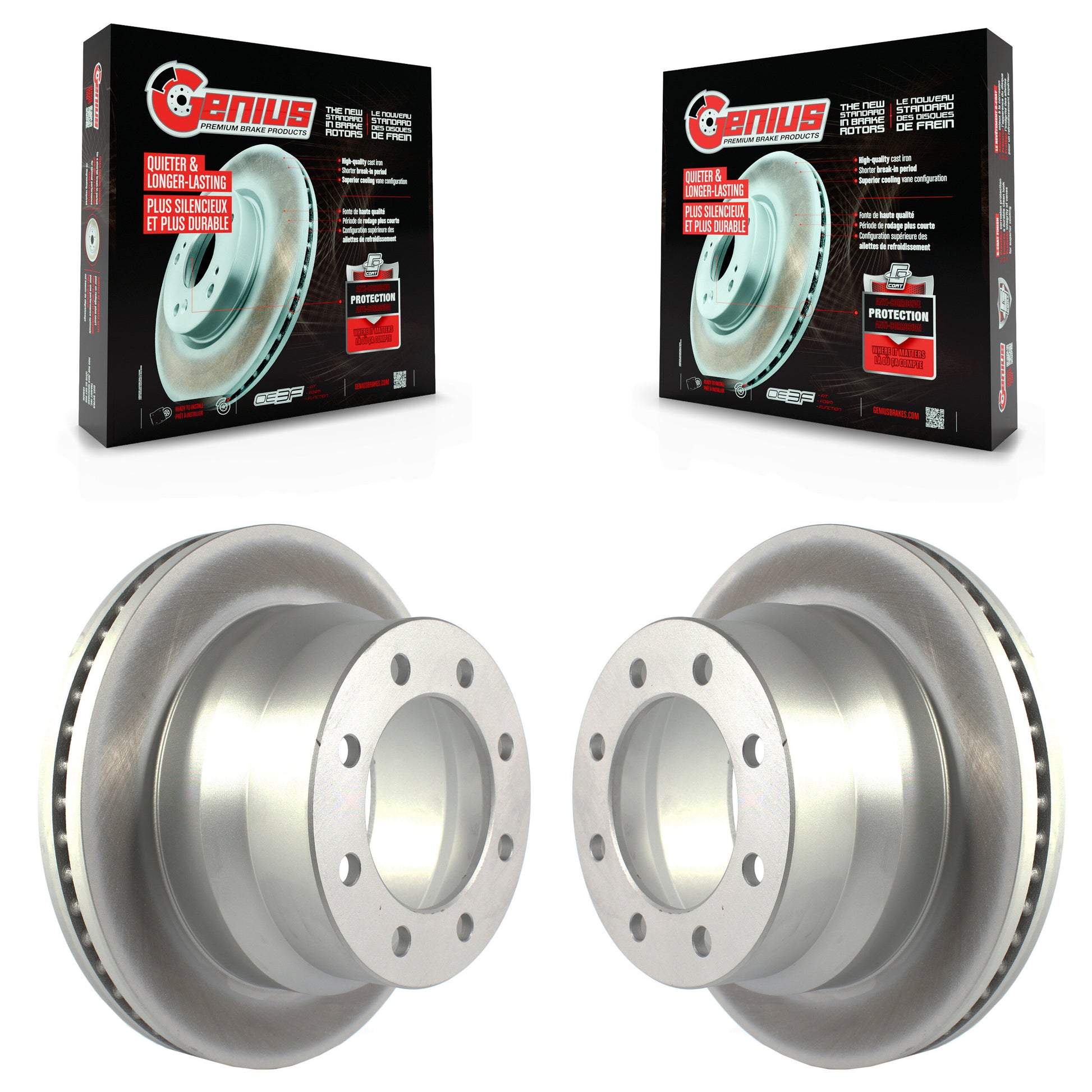 Genius KG-101348 Disc Brake Rotor for 2009-2020 Chevrolet Express 4500, Chevrolet Express 3500 and More - Rear