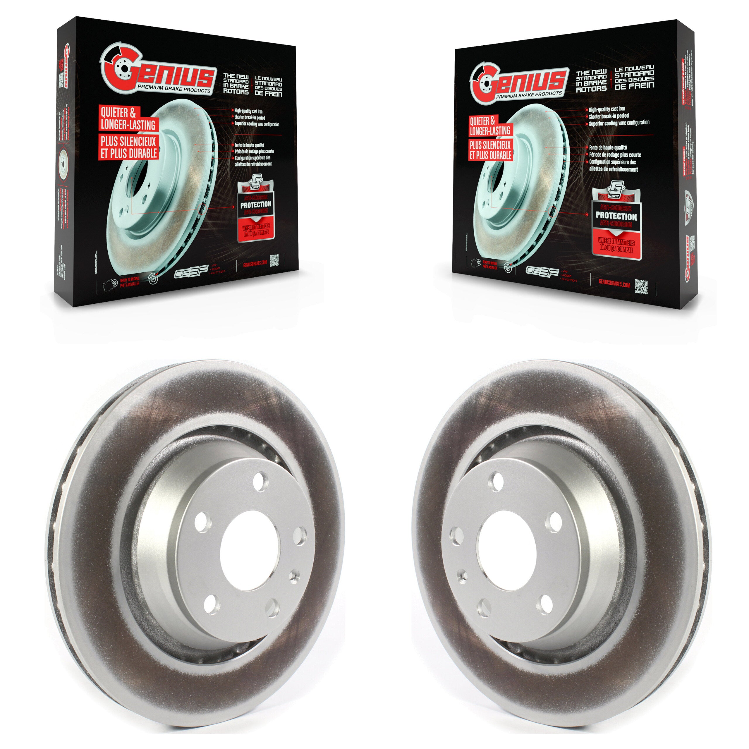 Genius KG-101362 Disc Brake Rotor for 2008-2015 Audi TT Quattro, Audi TT RS Quattro and More - Rear