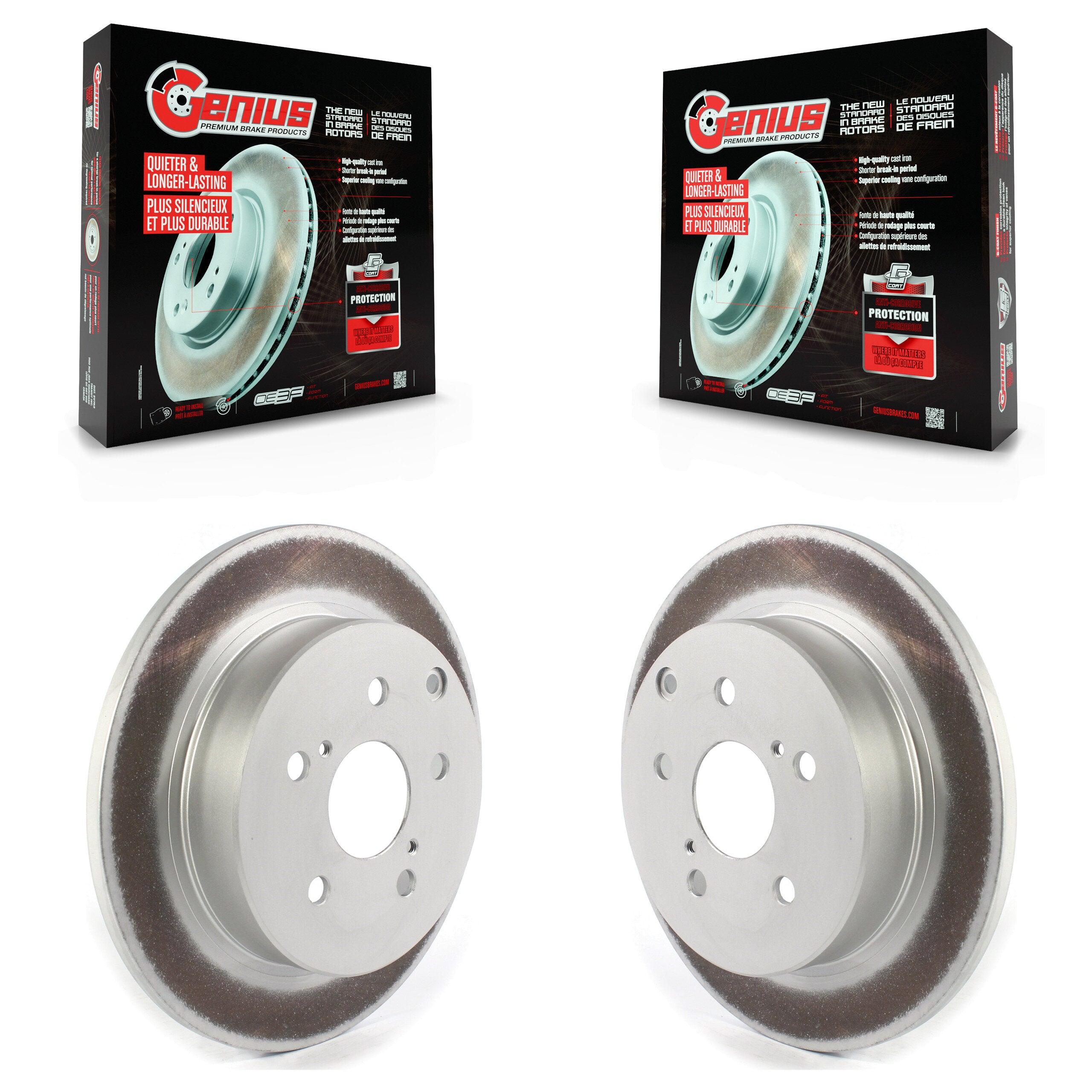 Genius KG-101363 Disc Brake Rotor for 2012-2020 Toyota Mirai, Toyota Prius V - Rear