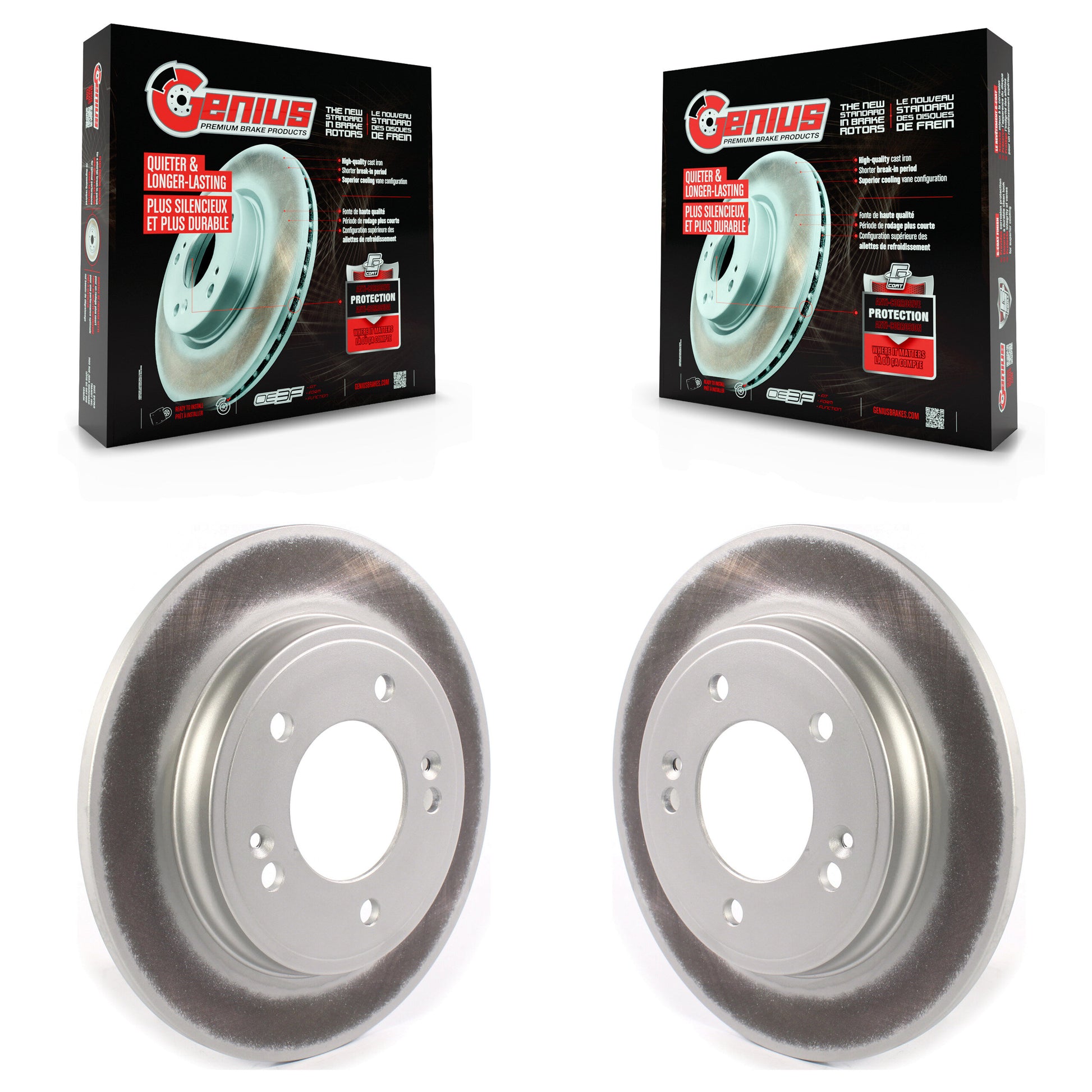Genius KG-101371 Disc Brake Rotor for 2017-2024 Kia Forte5, Hyundai Elantra and More - Rear