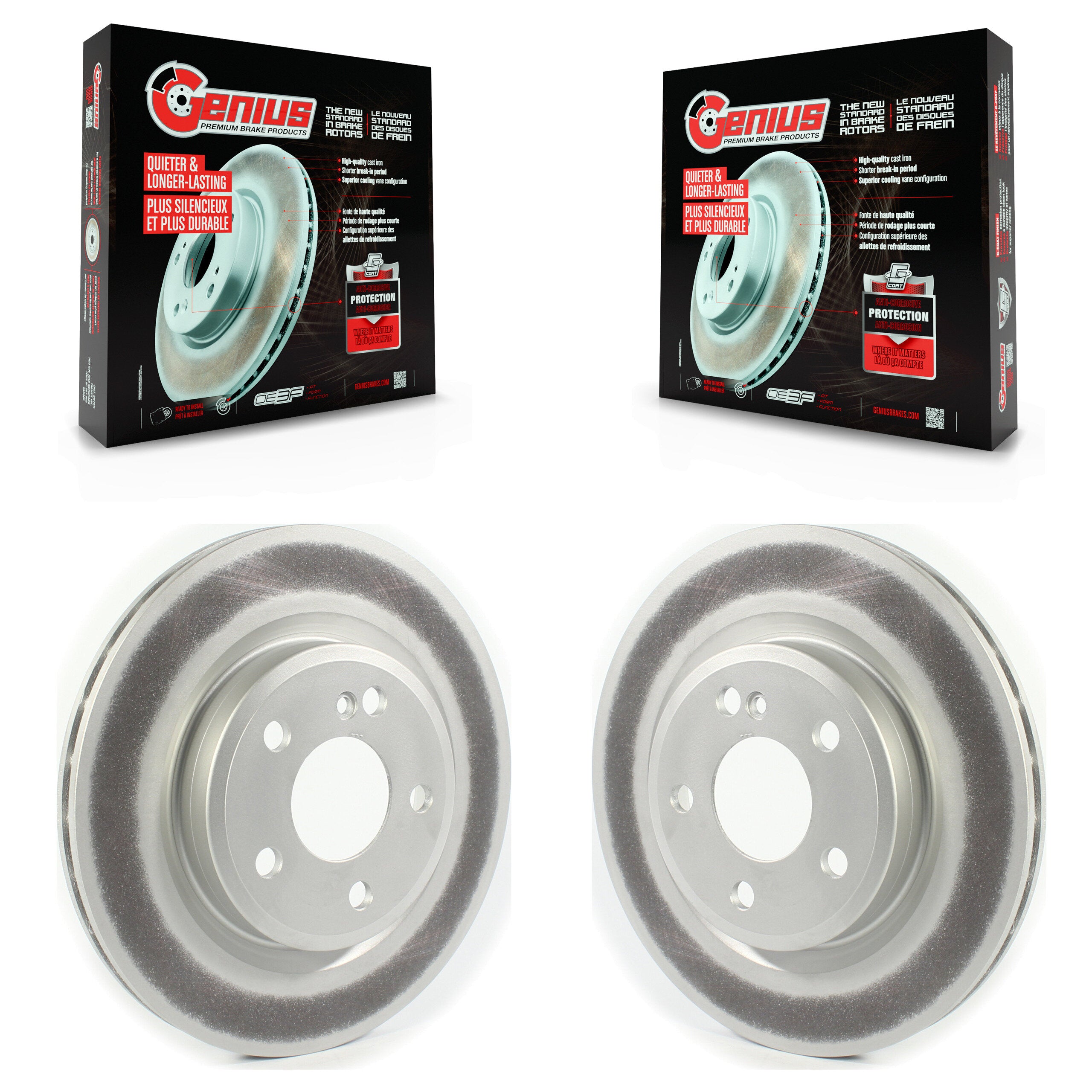 Genius KG-101375 Disc Brake Rotor for 2014-2020 INFINITI QX30, Mercedes-Benz GLA250, Mercedes-Benz CLA250 - Rear