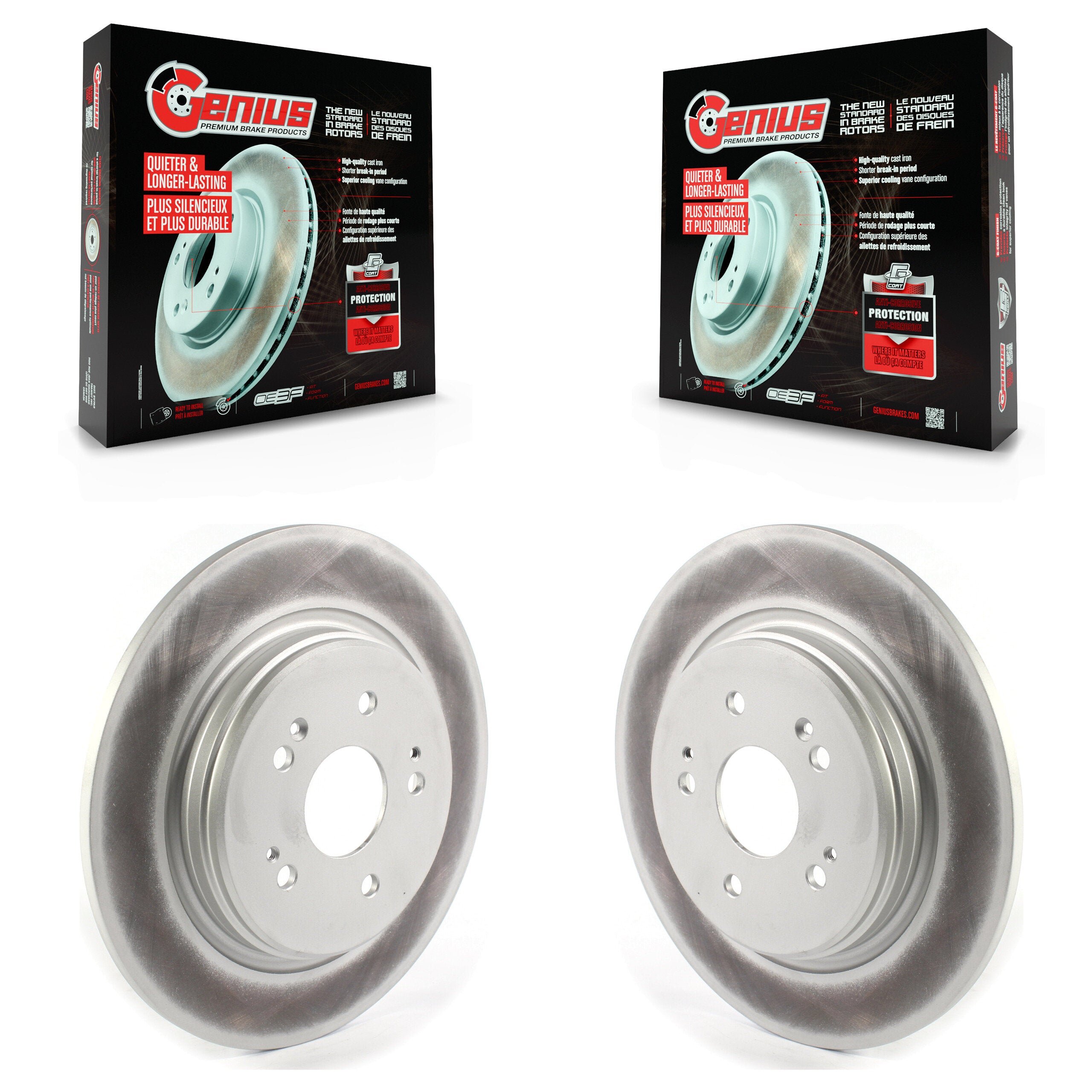 Genius KG-101376 Disc Brake Rotor for 2017-2024 Honda HR-V, Acura RDX, Honda Clarity - Rear