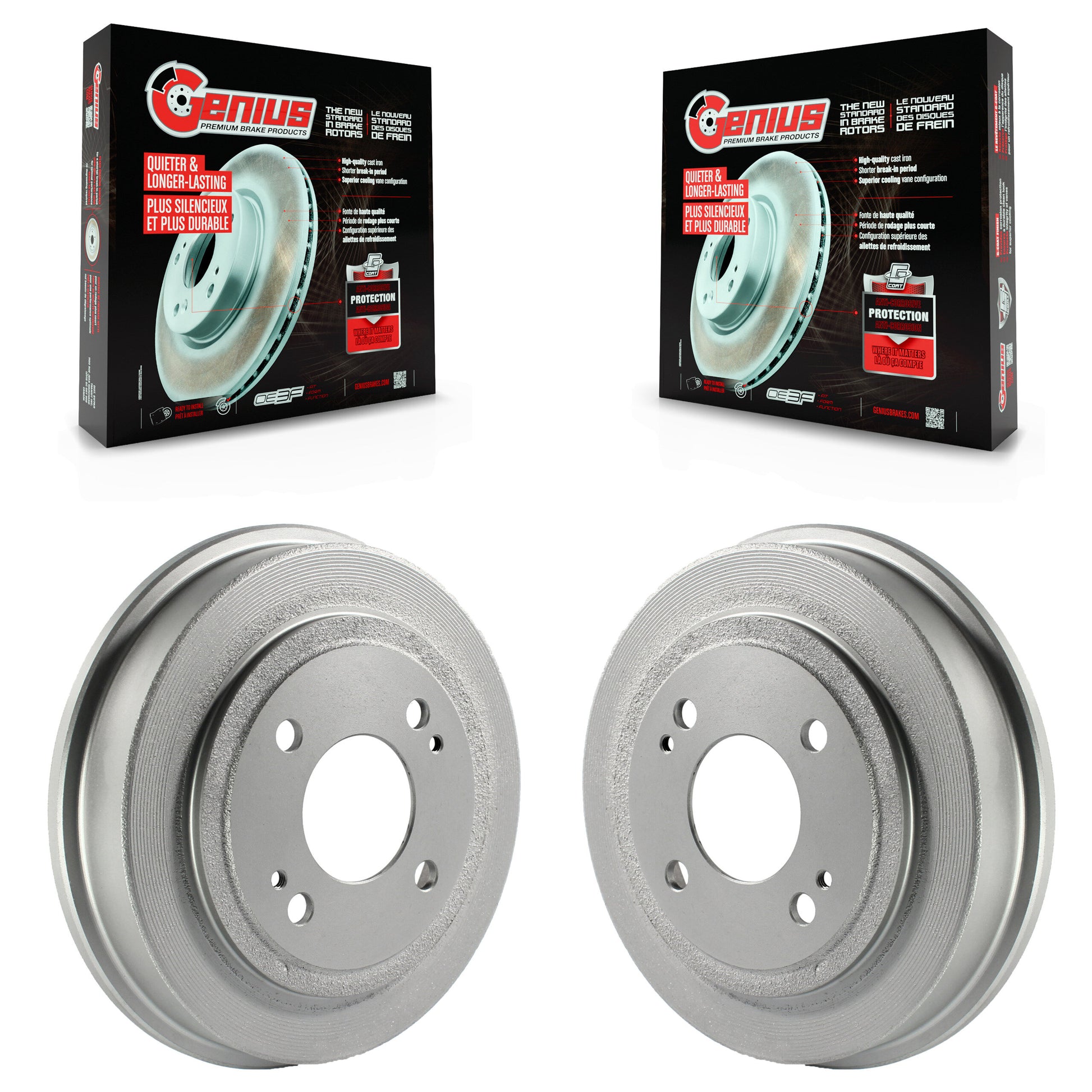 Genius KG-101398 Brake Drum for 1986-2008 Honda Fit, Honda Civic and More - Rear