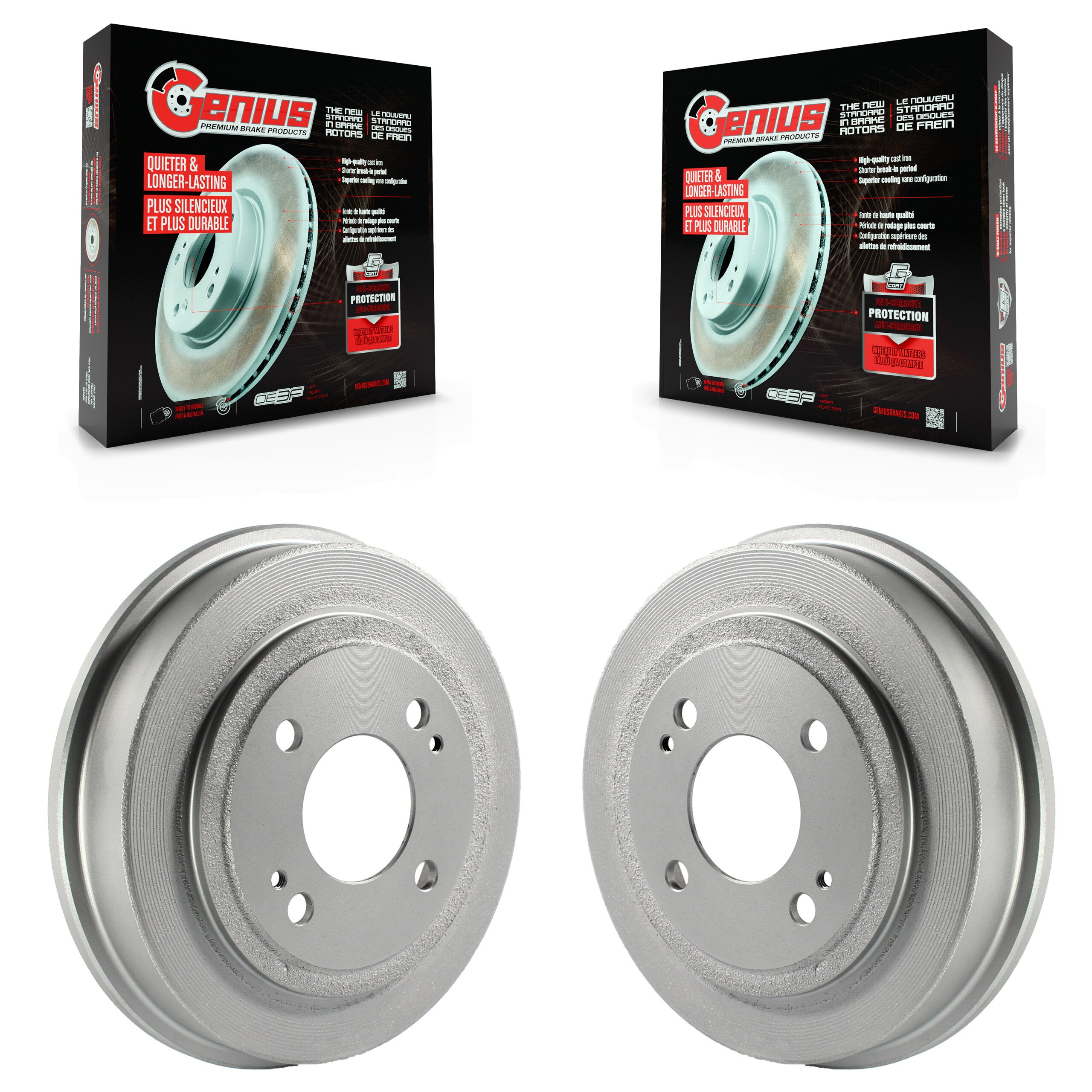 Genius KG-101398 Brake Drum for 1986-2008 Honda Fit, Honda Civic and More - Rear