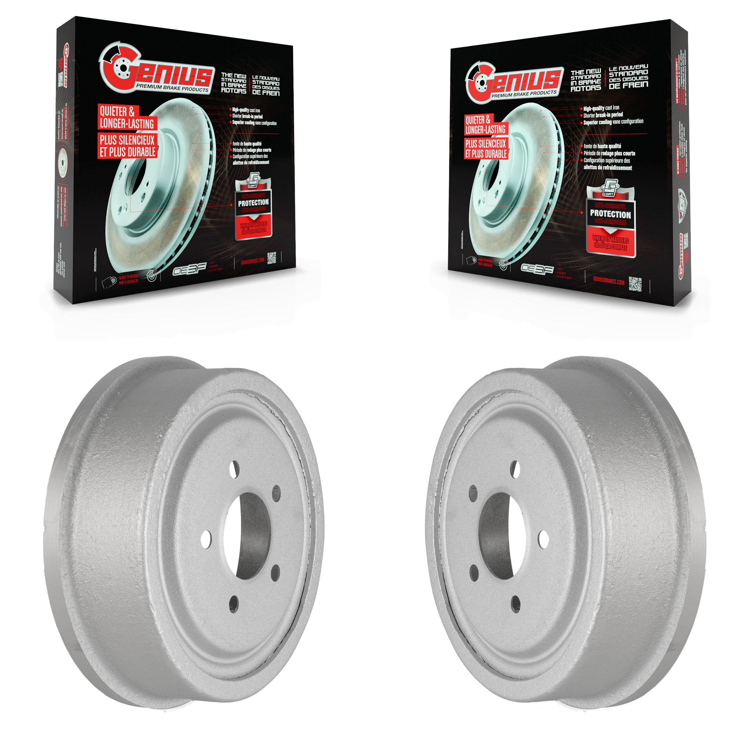 Genius KG-101399 Brake Drum for 1980-2010 Mazda B2300, Ford Ranger and More - Rear
