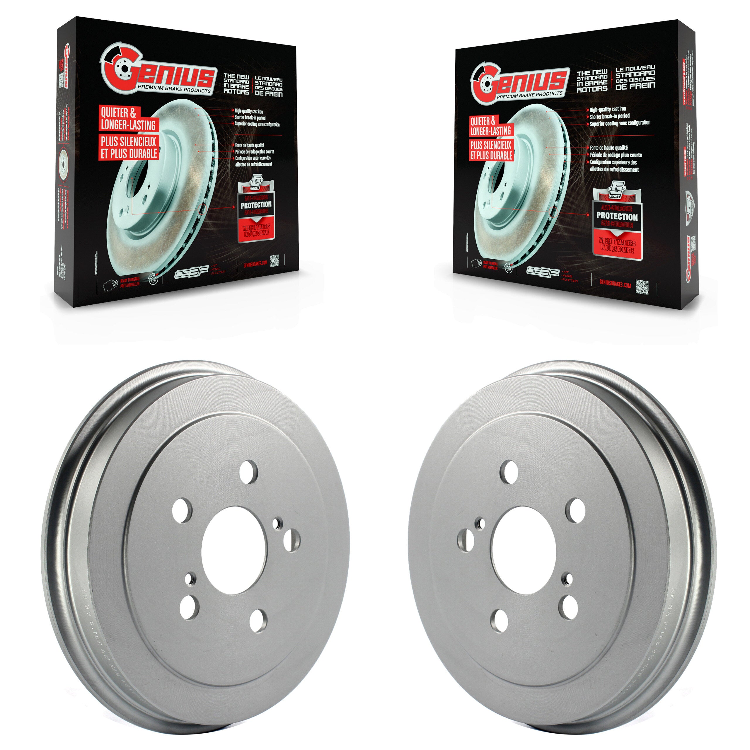 Genius KG-101401 Brake Drum for 2000-2008 Toyota Prius, Toyota Corolla, Toyota Celica - Rear